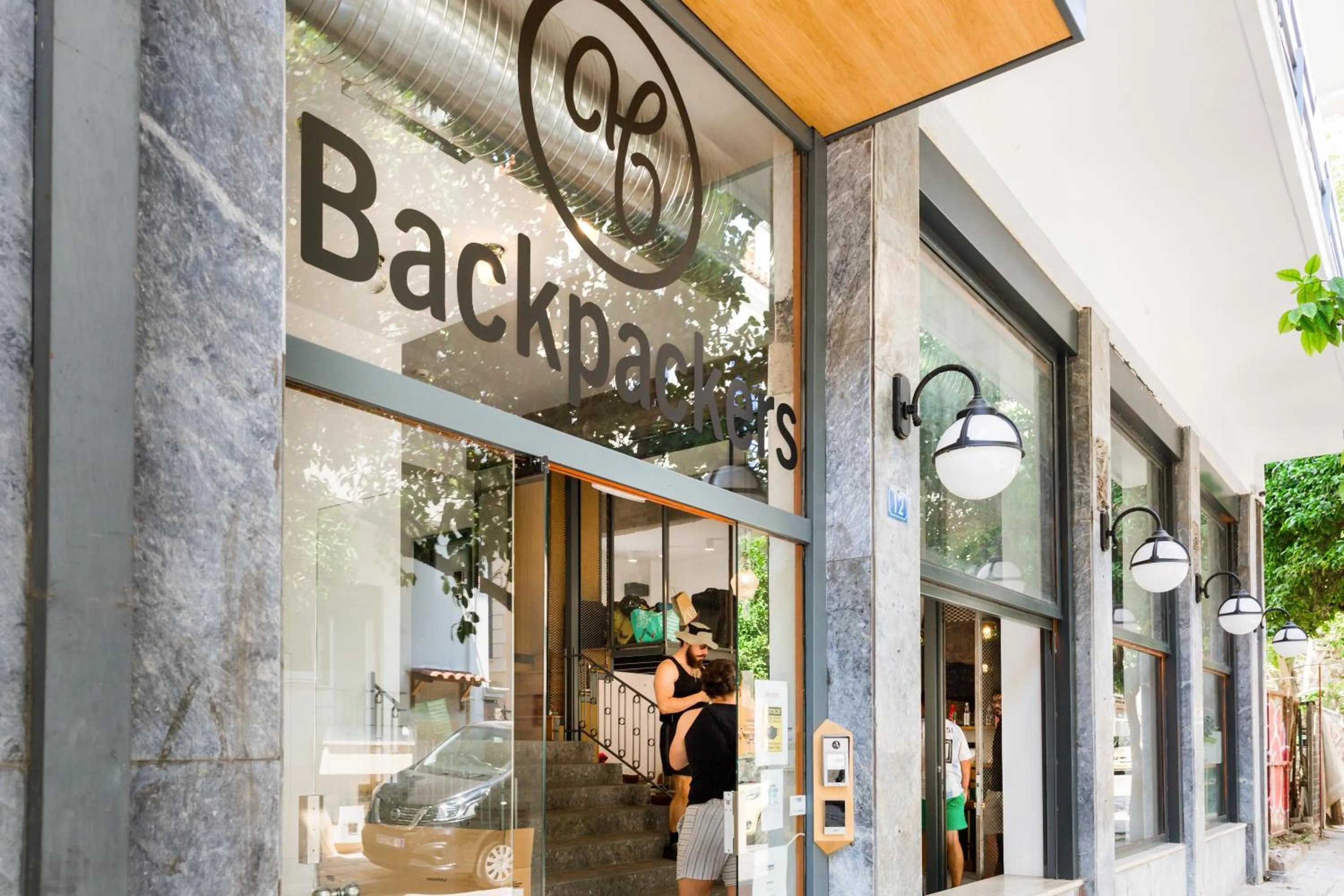 Facade/entrance in Athens Backpackers