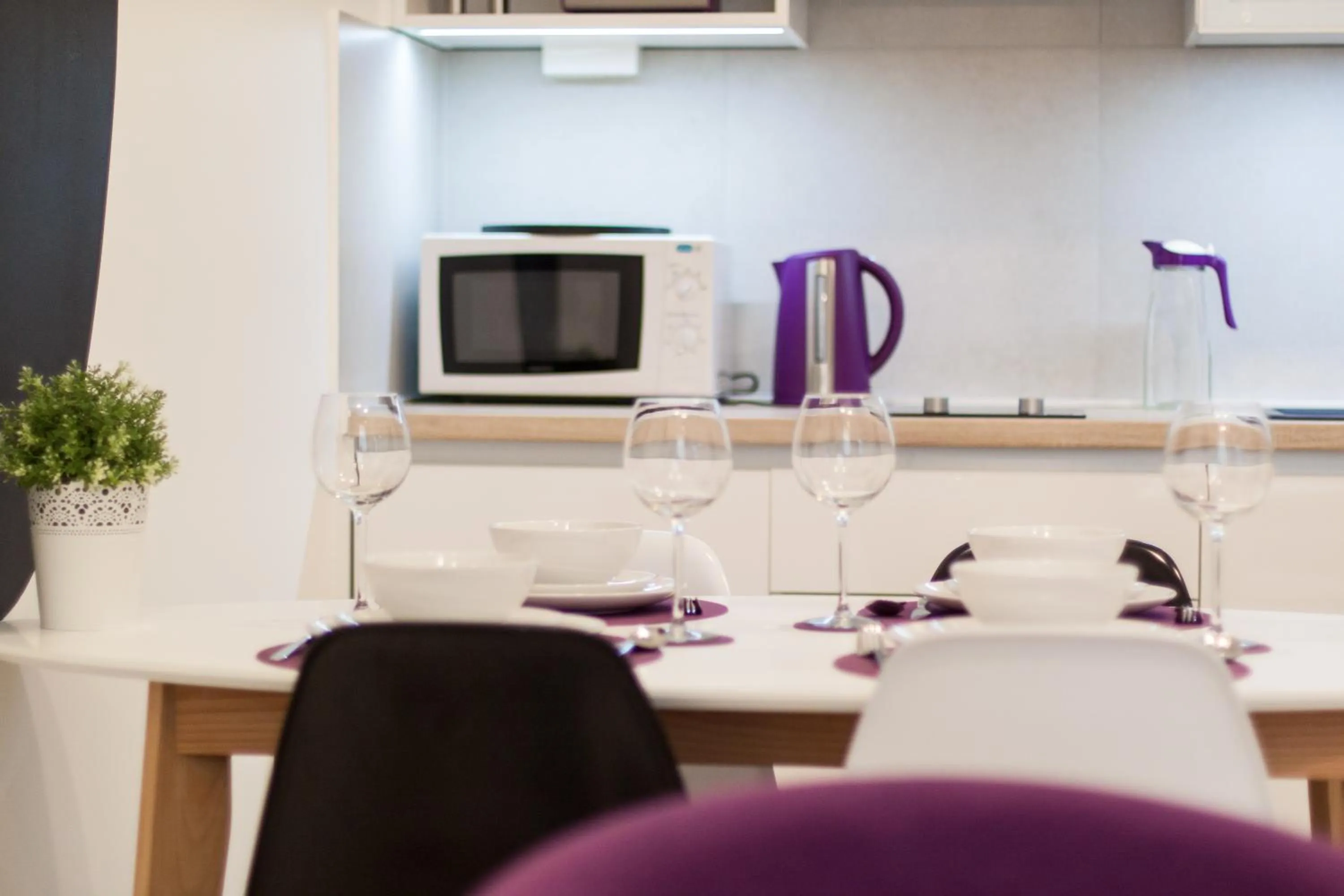 Kitchen or kitchenette in Tesla Boutique Apartments & Rooms