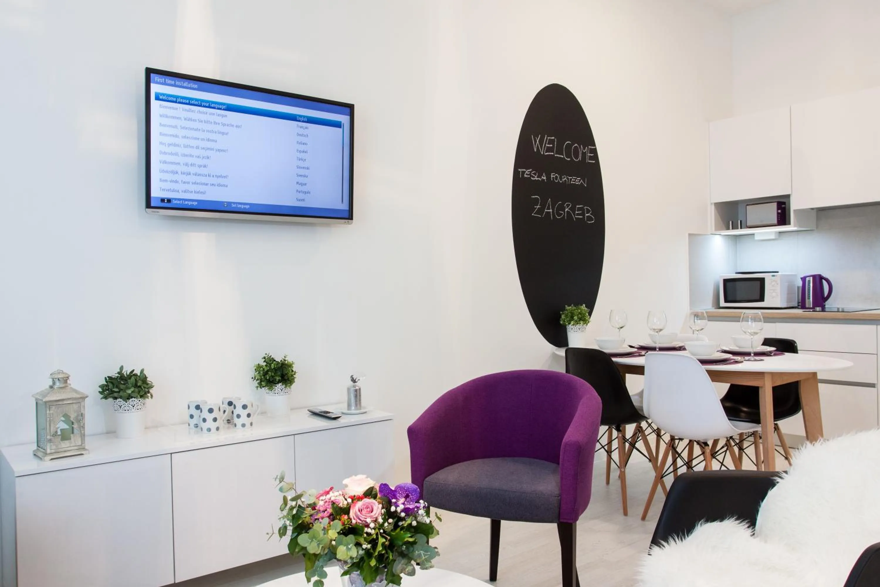 Kitchen or kitchenette in Tesla Boutique Apartments & Rooms