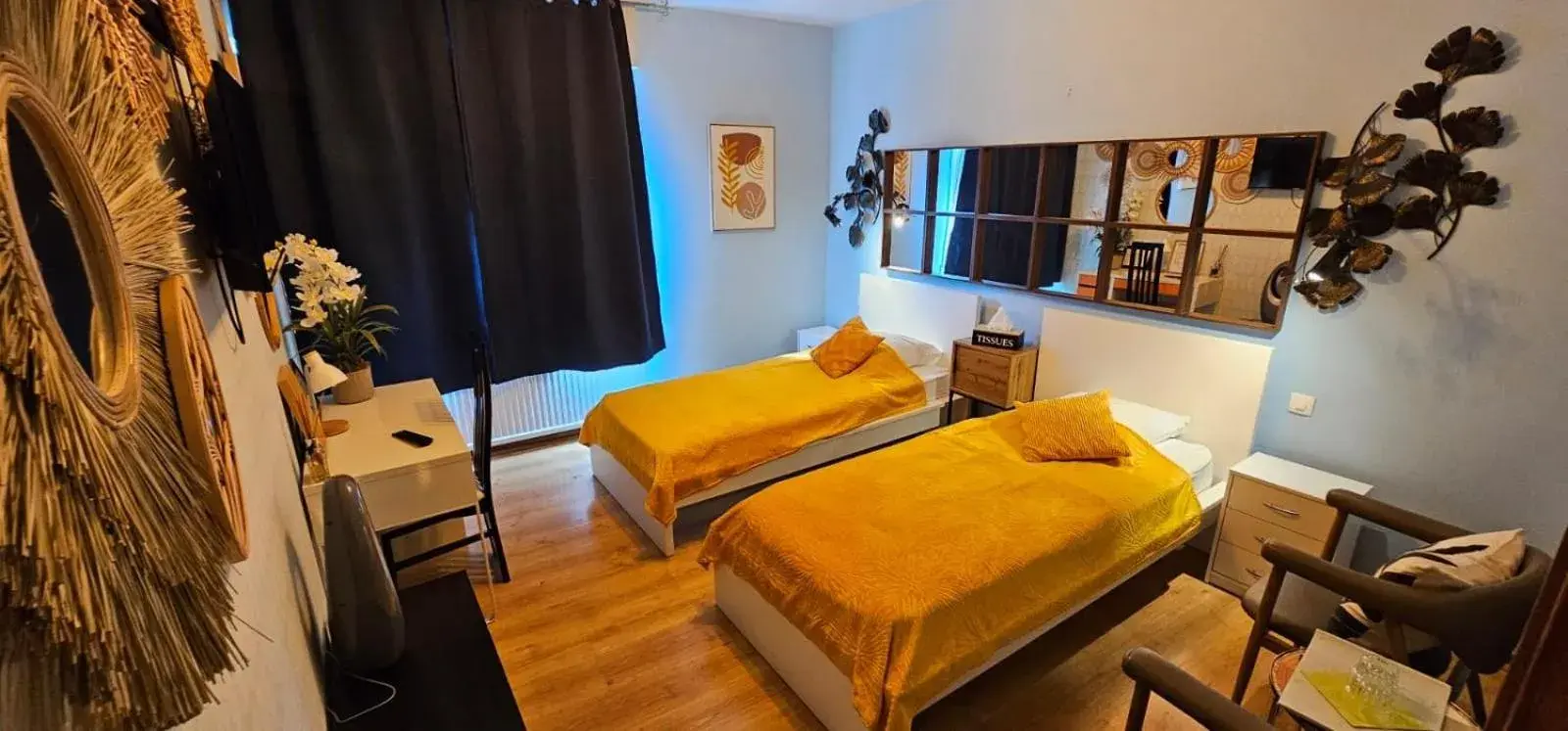 Twin Room with Private Bathroom - single occupancy in Hôtel-Restaurant du Soleil Levant Twin Room with Private Bathroom - single occupancy in Hôtel-Restaurant du Soleil Levant