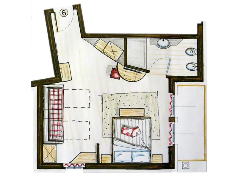 Floor plan in B&B Ecohotel Chalet des Alpes