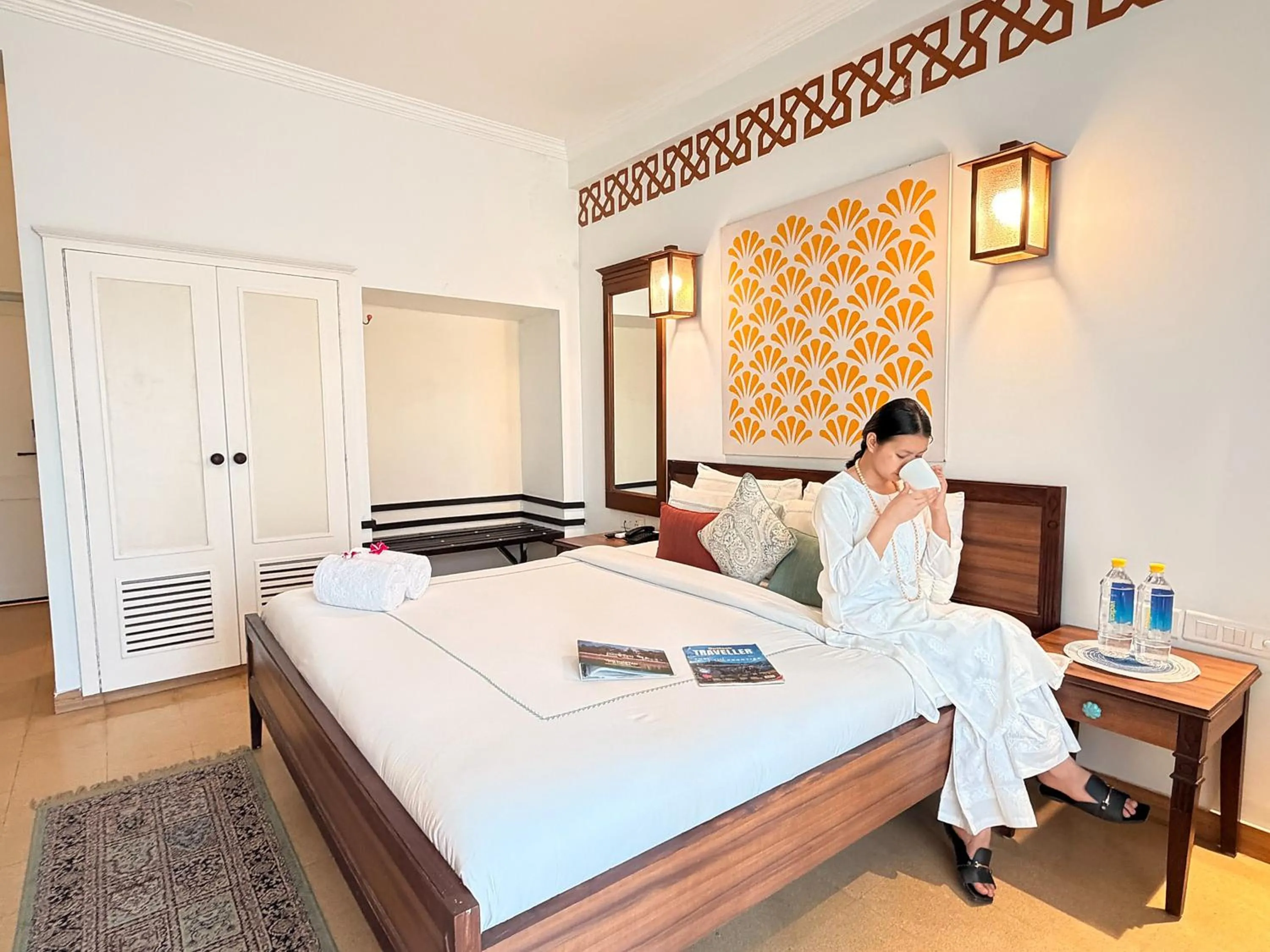 Bedroom, Bed in Yog Niketan By Sanskriti