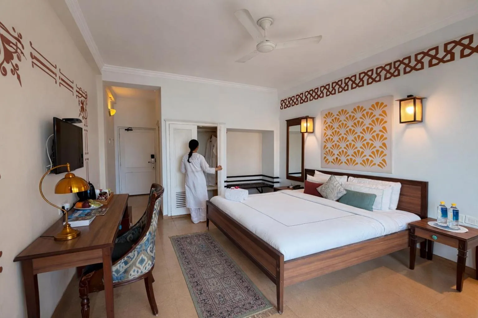 Bedroom, Bed in Yog Niketan By Sanskriti