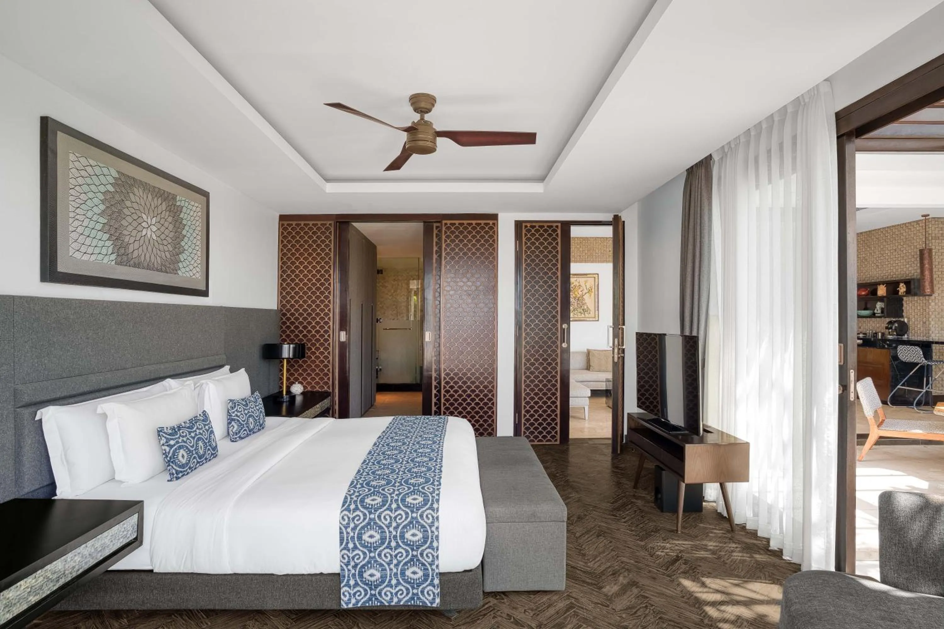 Bed in Prasana Villas by Arjani Resorts