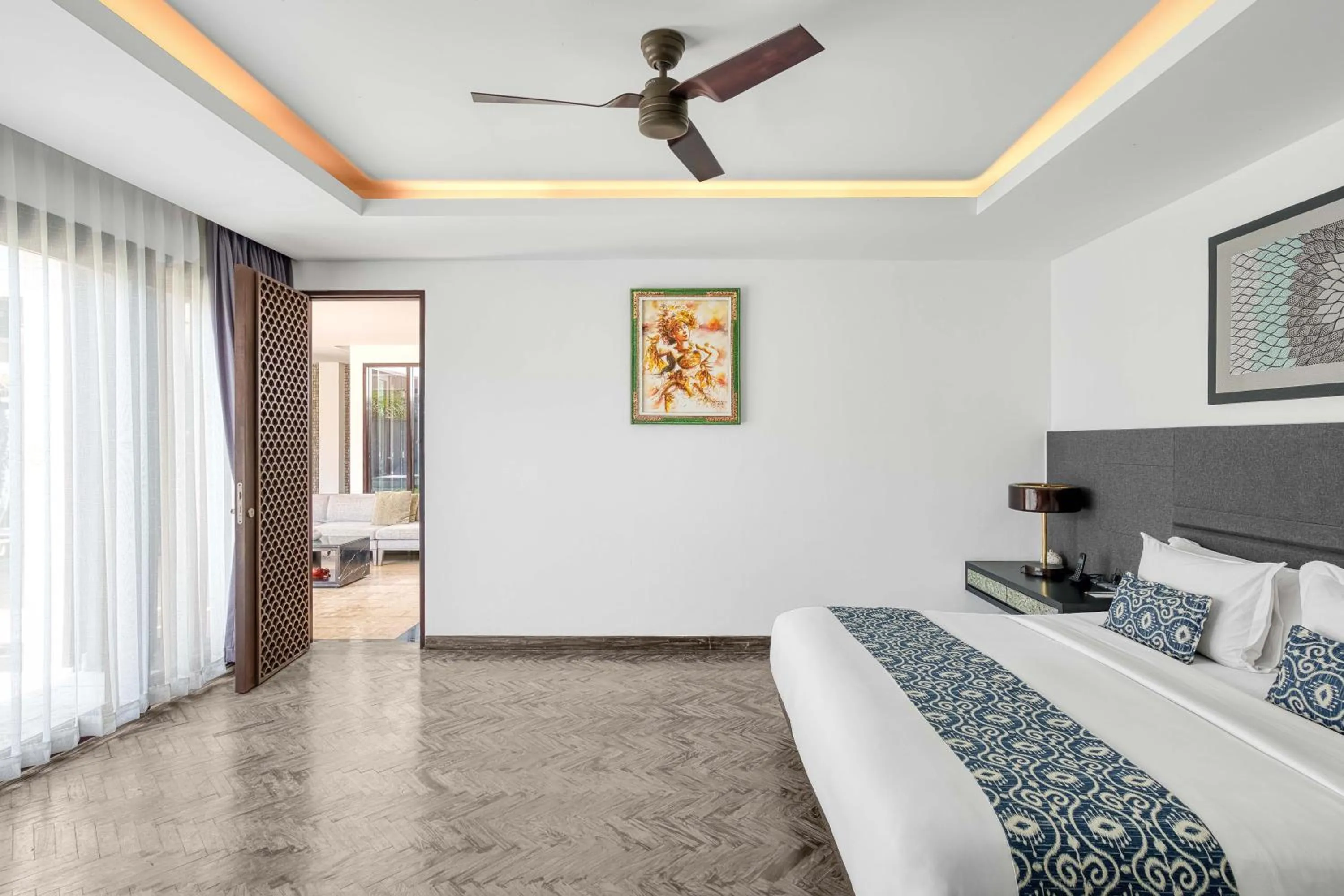 Bed in Prasana Villas by Arjani Resorts