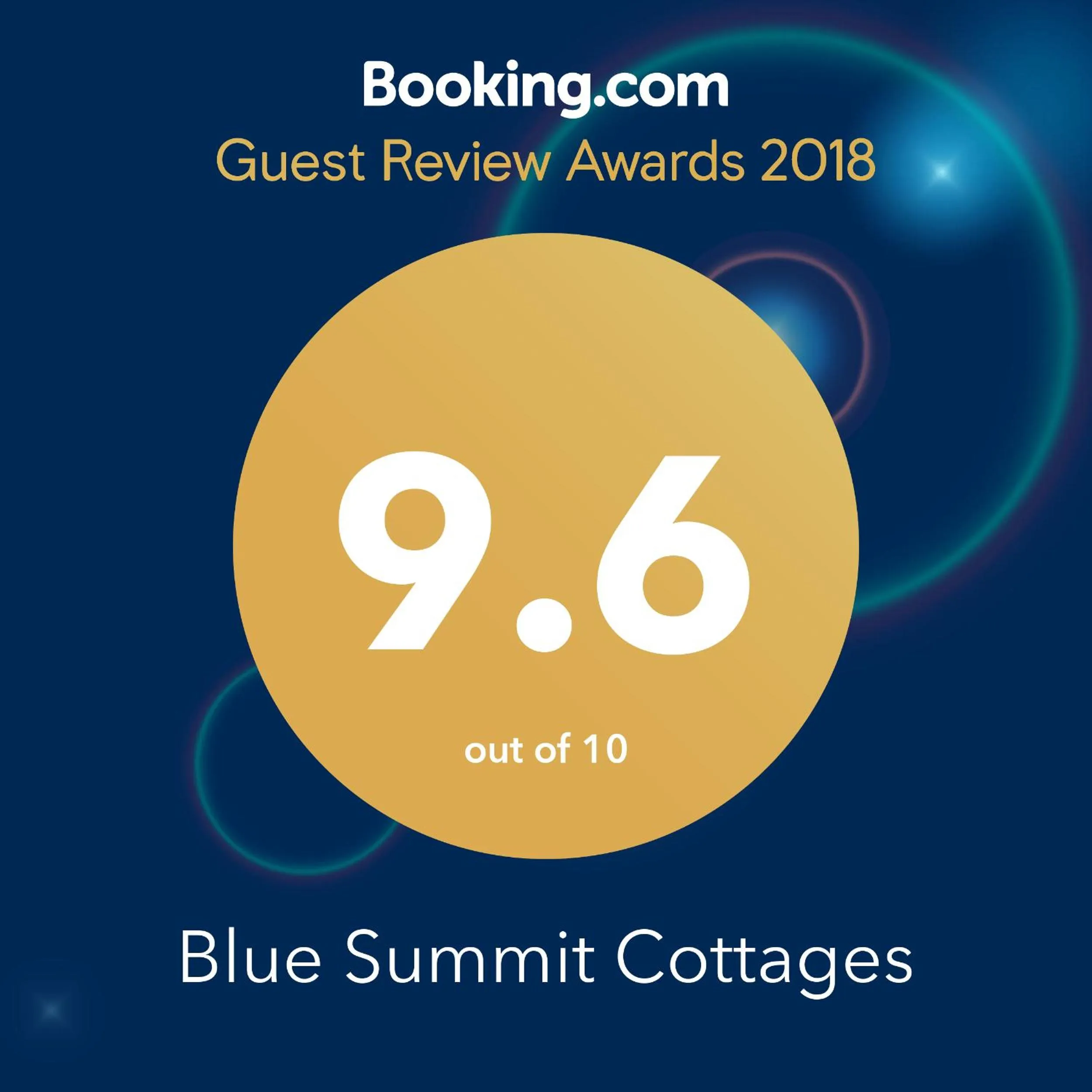 Certificate/Award in Blue Summit Cottages