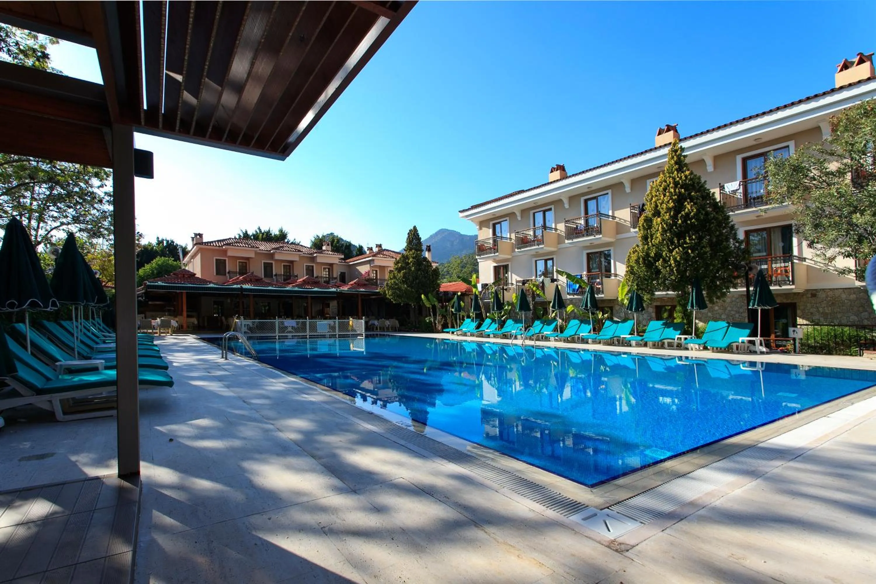 Pool view in Perdikia Beach