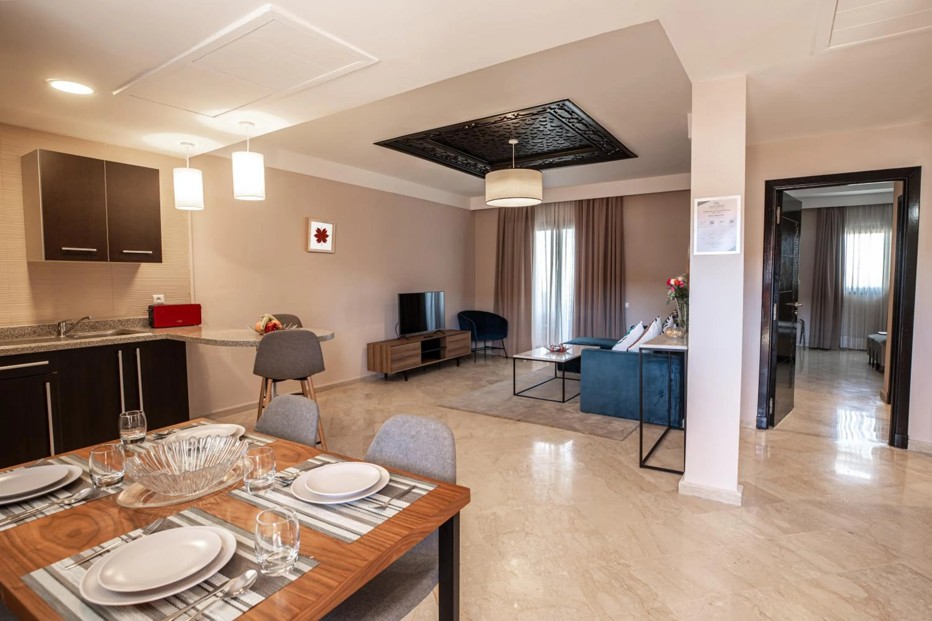 Kitchen or kitchenette in Oliva Hotel Condominium Marrakech