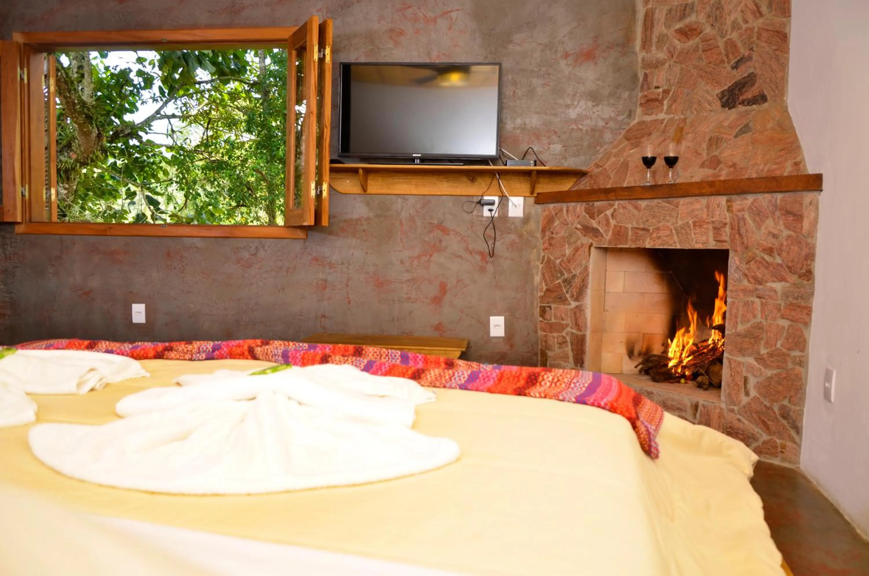 Bed in Pousada Silvestre