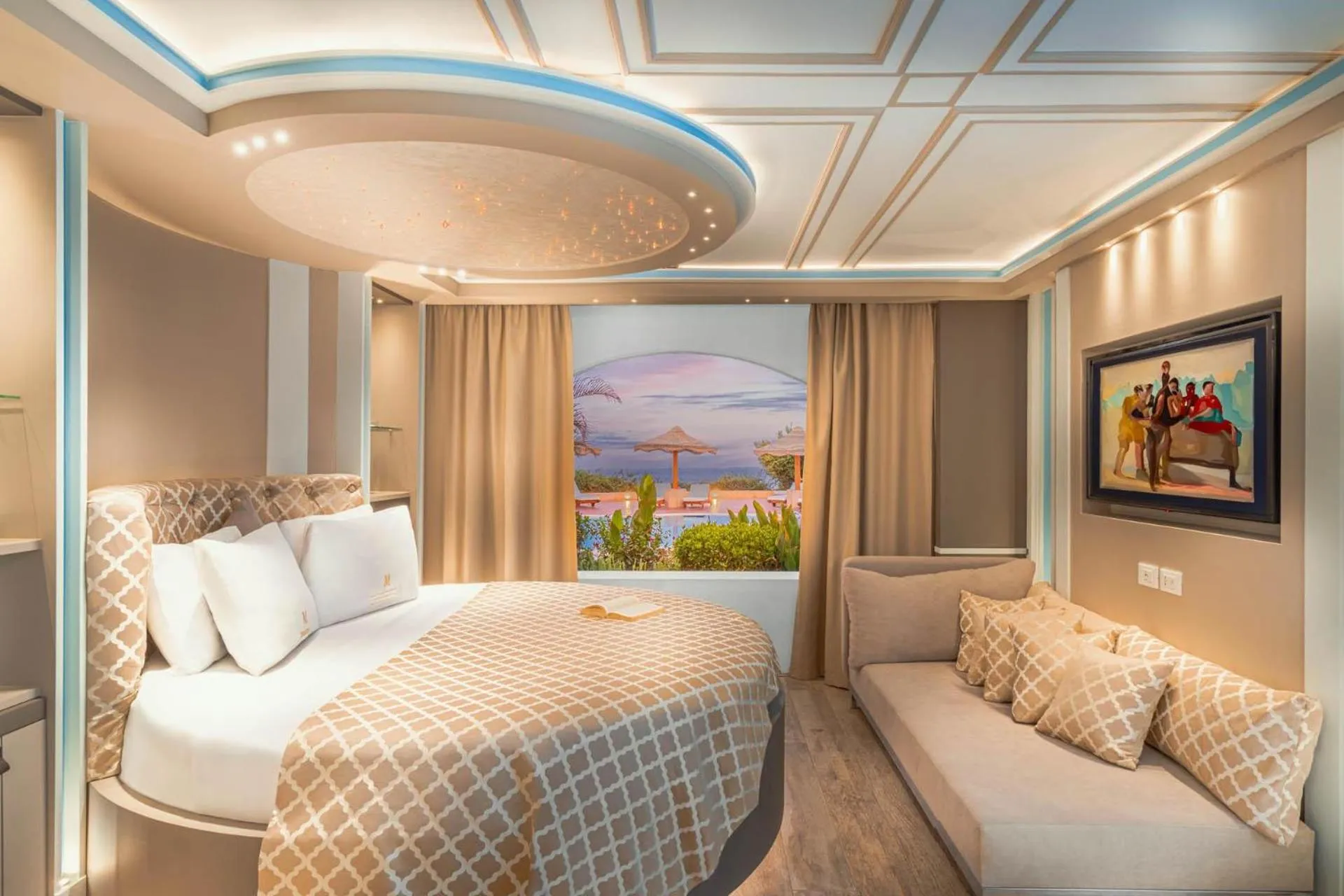 Bed in Domina Coral Bay Resort, Diving , Spa & Casino