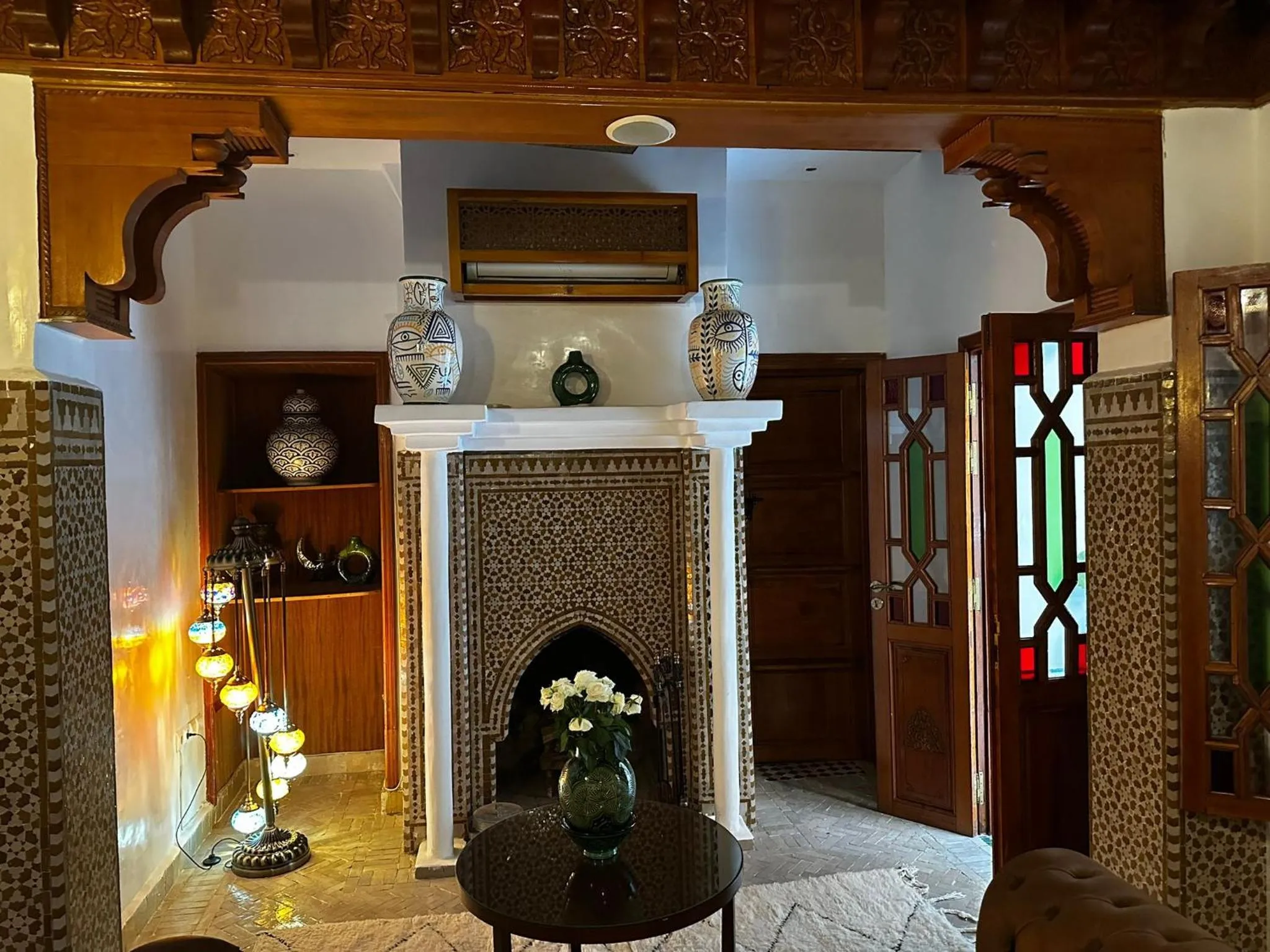 fireplace in Riad Atlas Acacia