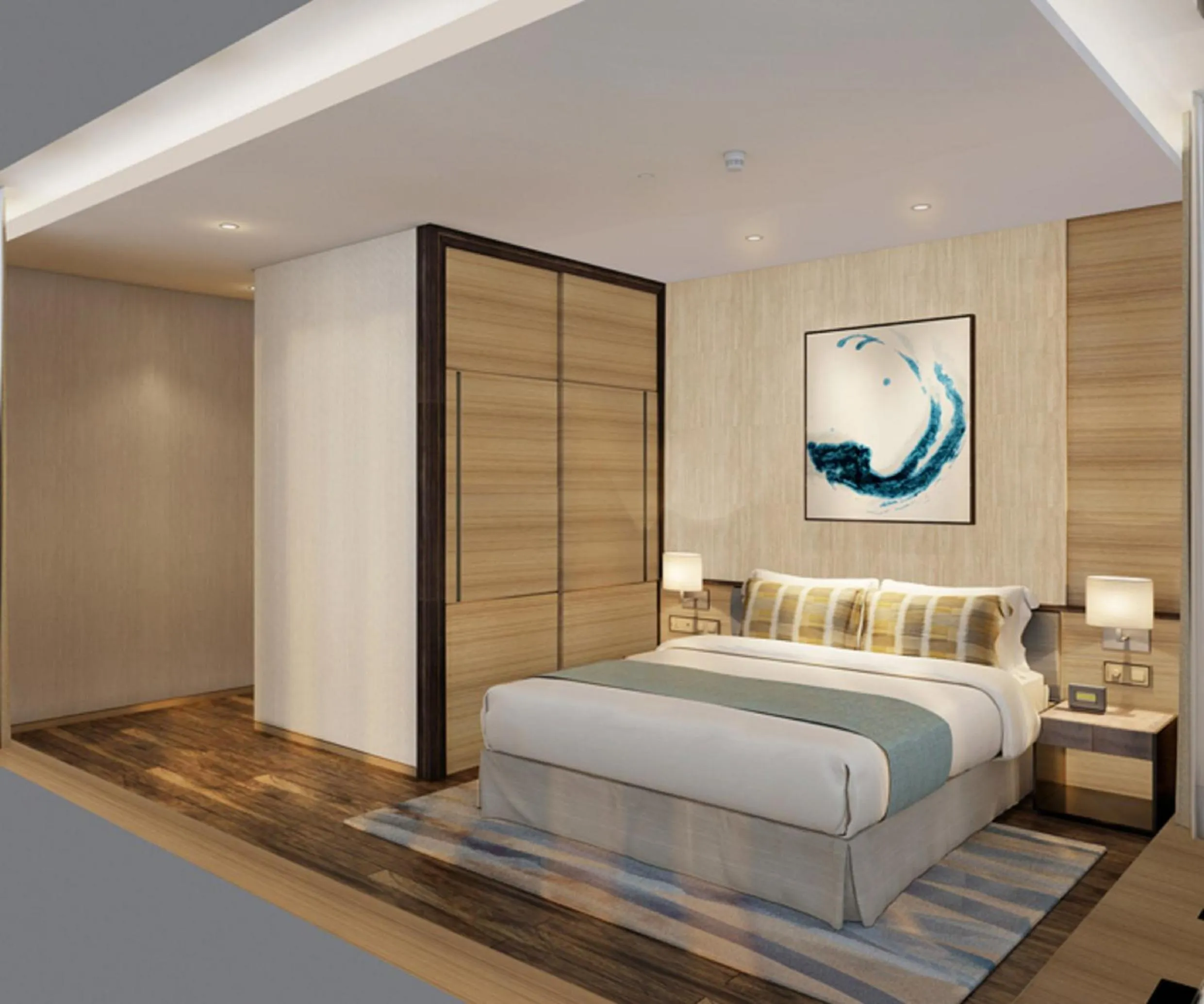 Photo of the whole room, Bed in Ascott Central Wuxi