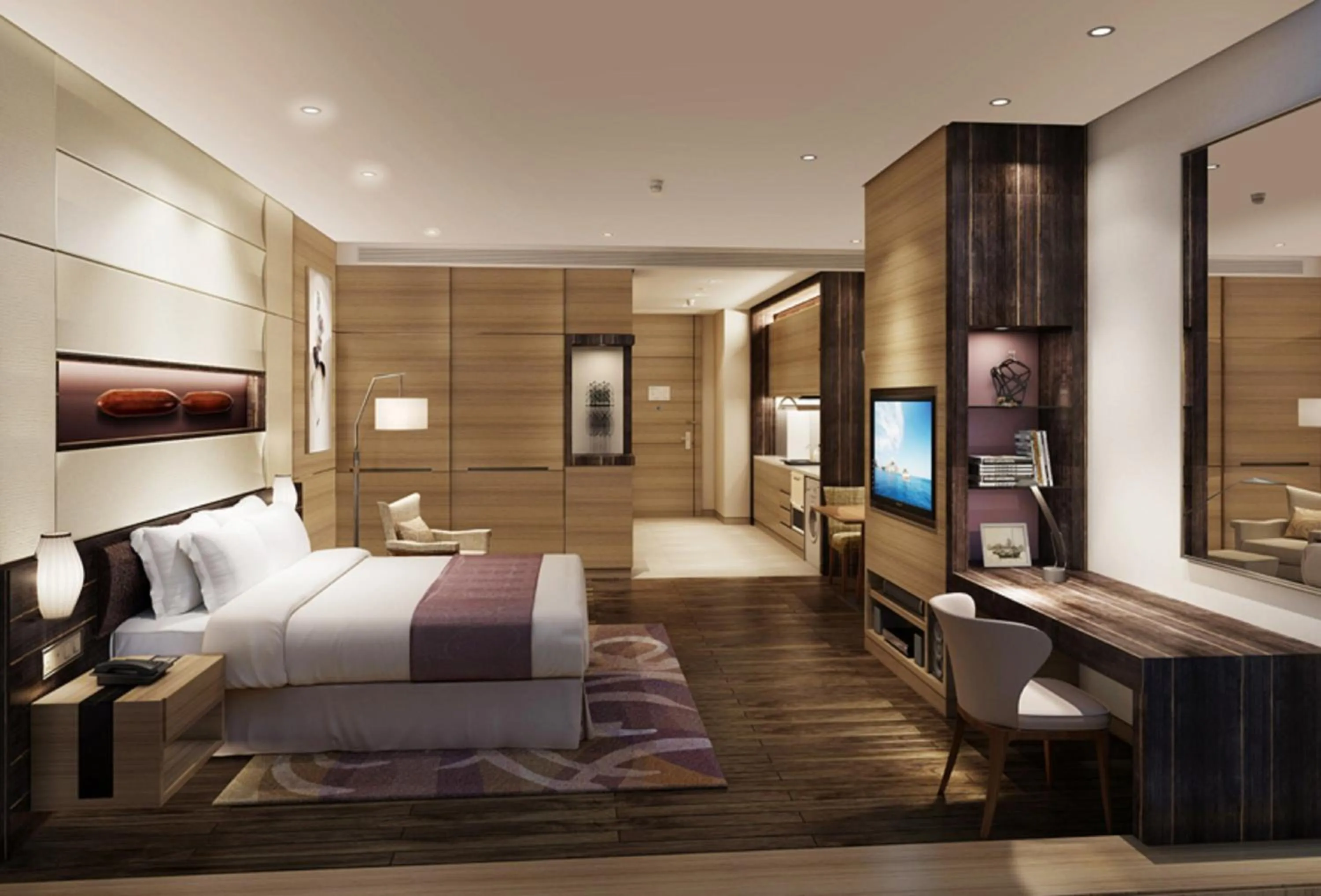 Photo of the whole room, Bed in Ascott Central Wuxi