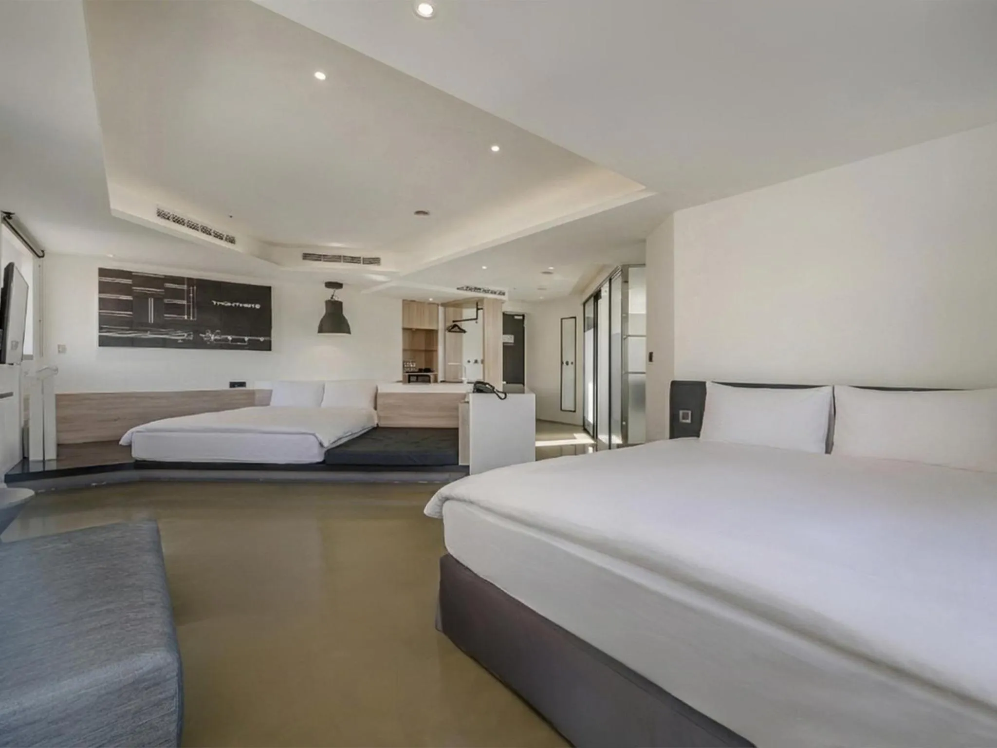 Bed in CHECK inn Taichung Liming