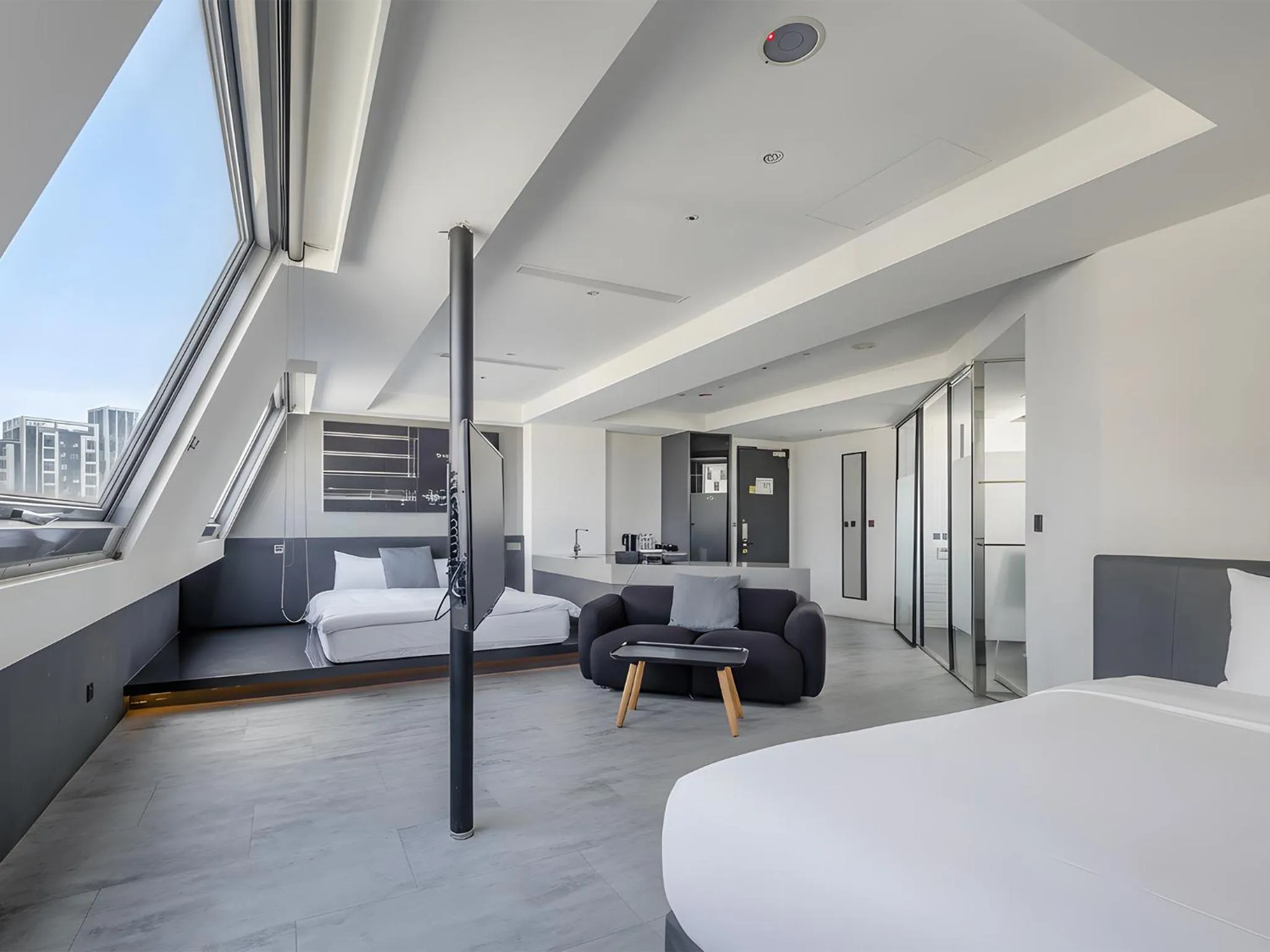 Bed in CHECK inn Taichung Liming