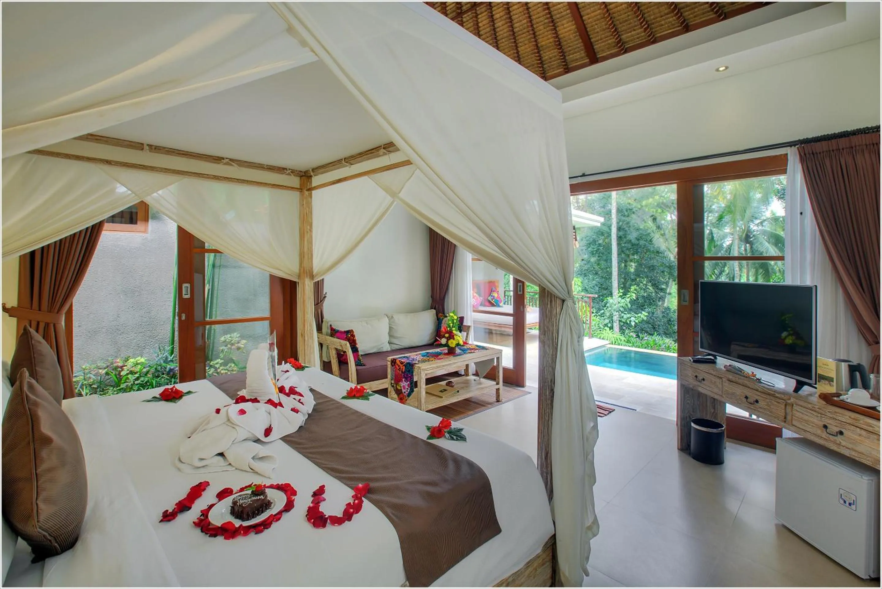 Shower, Bed in Anusara Luxury Villas