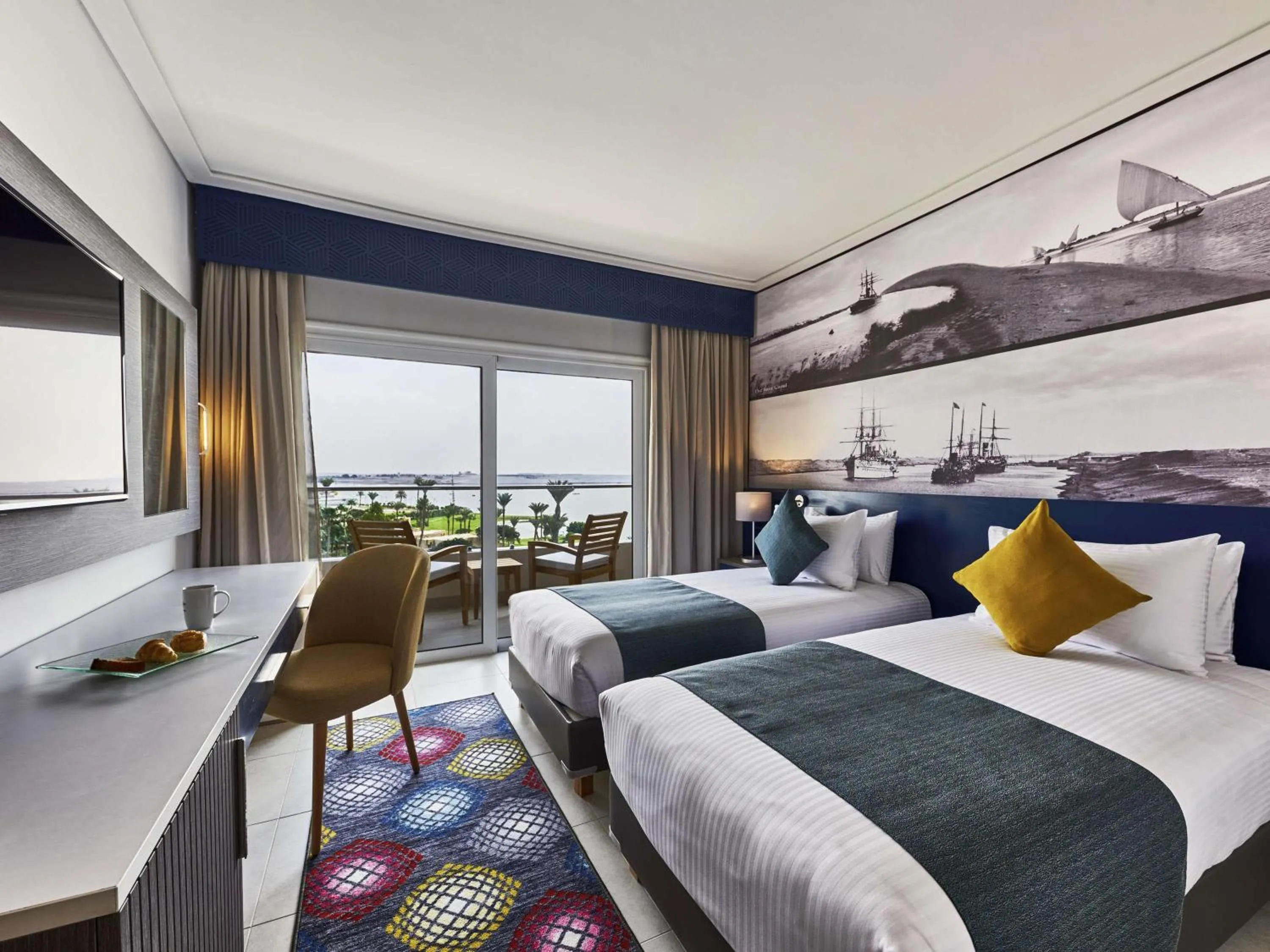 Bed in Mercure Ismailia Forsan Island