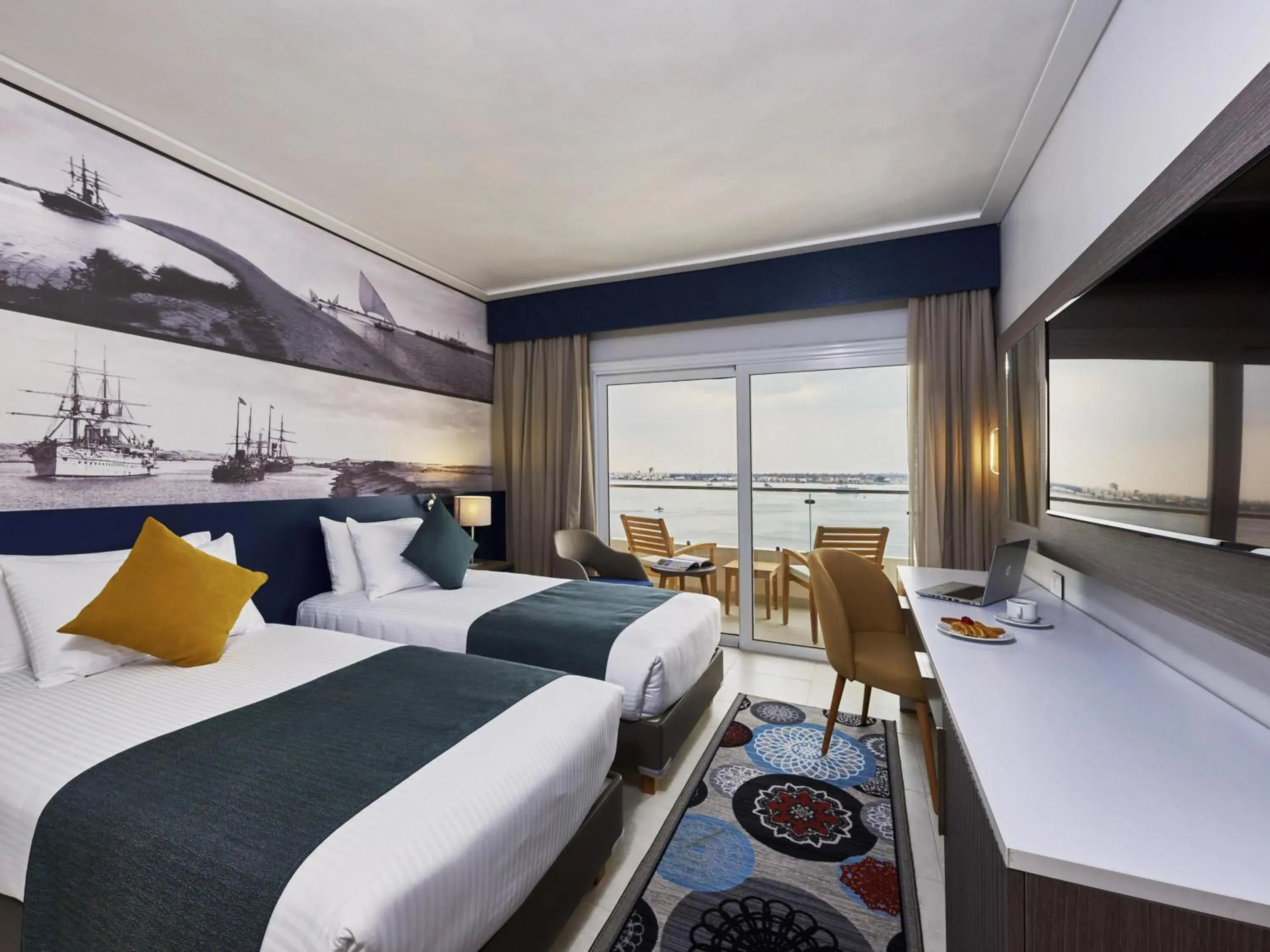 Privilege Twin Room with Balcony and Lake View in Mercure Ismailia Forsan Island Privilege Twin Room with Balcony and Lake View in Mercure Ismailia Forsan Island