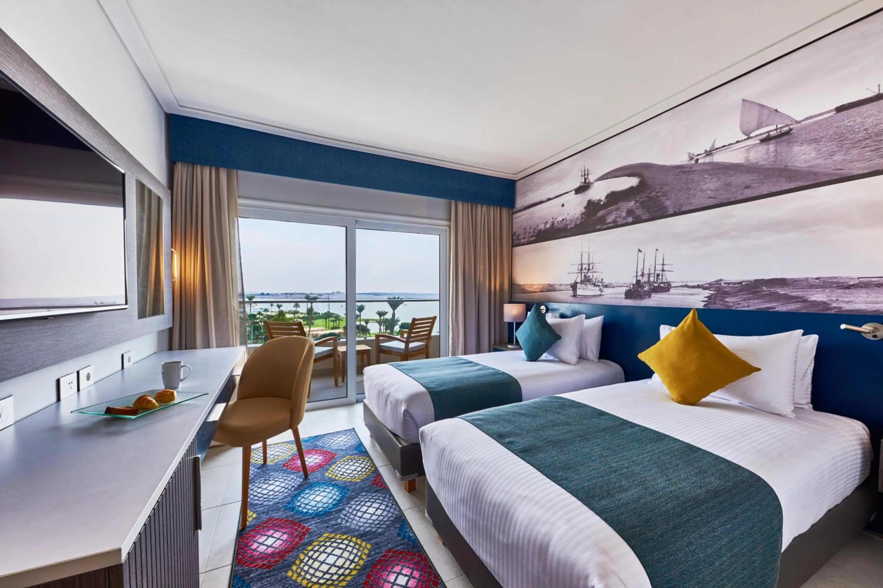 Bed in Mercure Ismailia Forsan Island