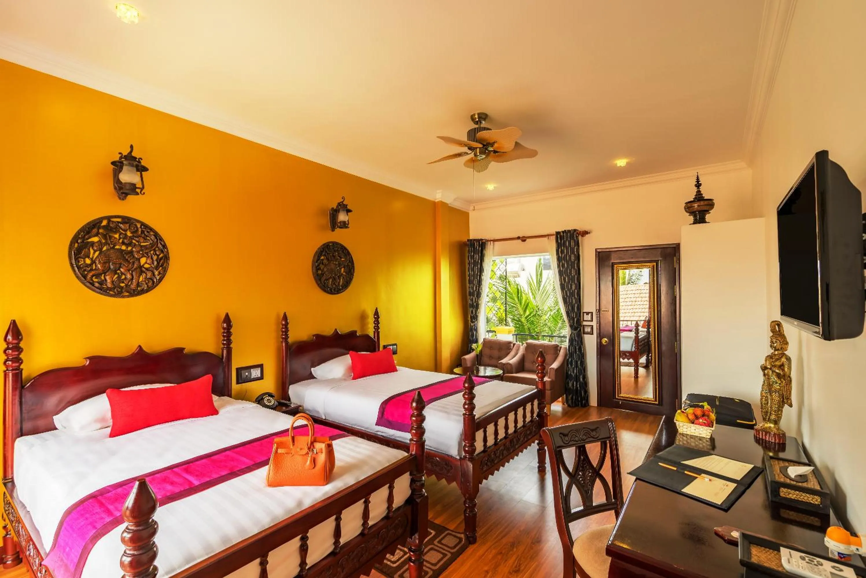 Photo of the whole room, Bed in Beyond Yangon Inn