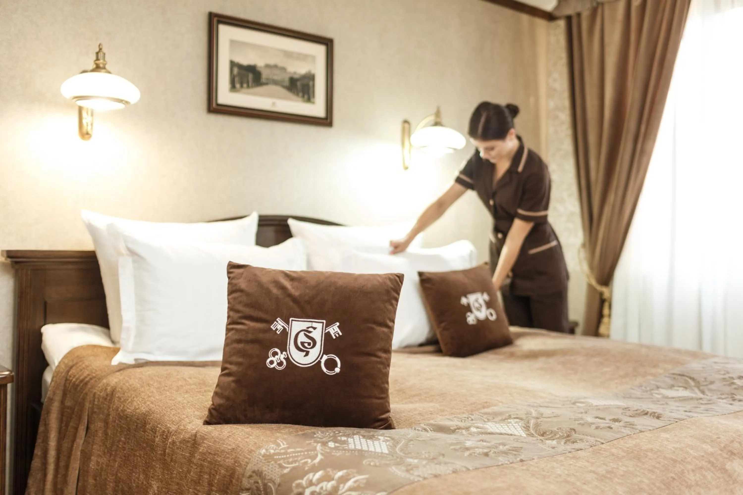 Bed in GasthauS & SPA