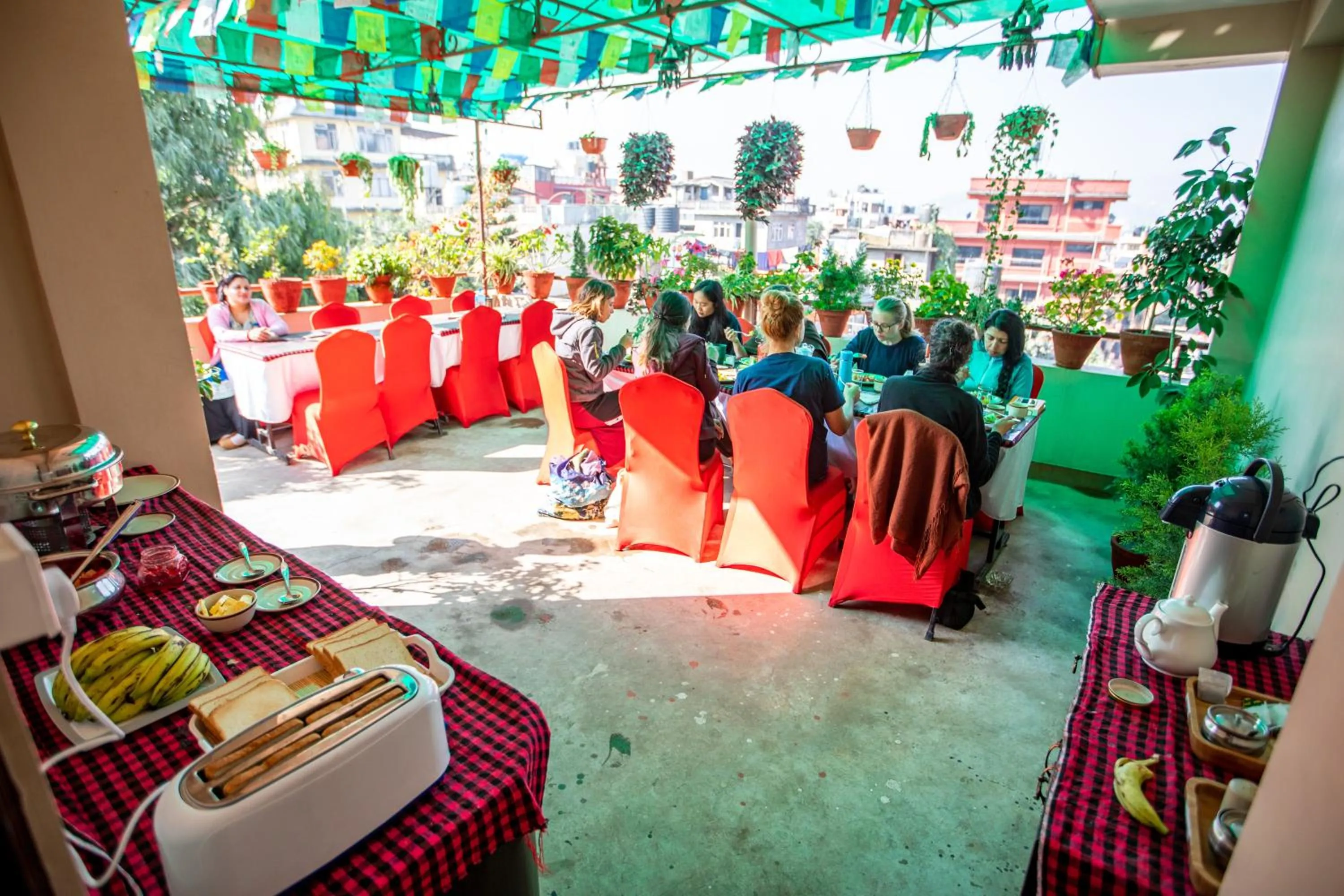 Buffet breakfast in Kathmandu Sunny Hotel