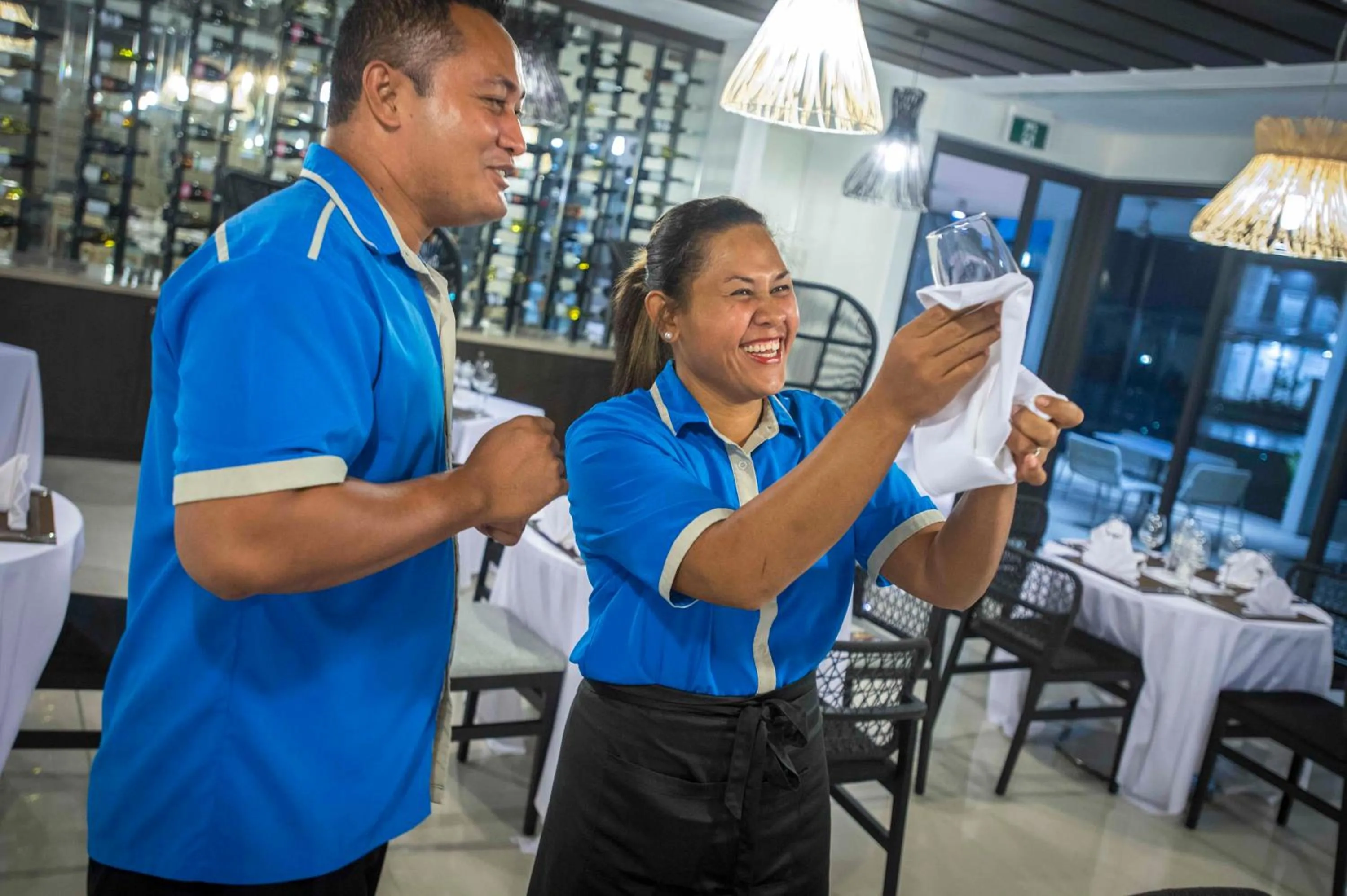 Staff in Taumeasina Island Resort