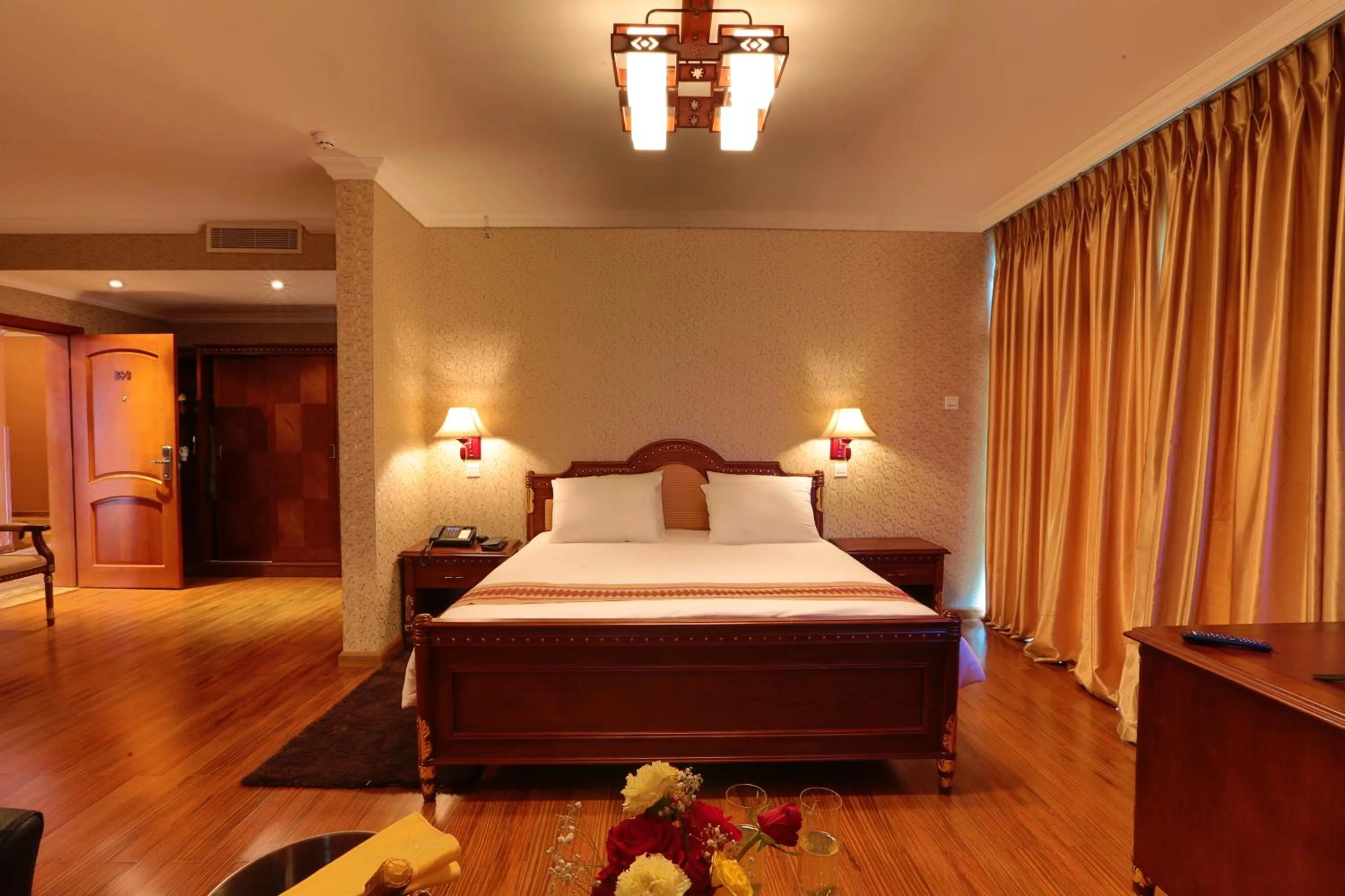 Bed in Abyssinia Renaissance Hotel