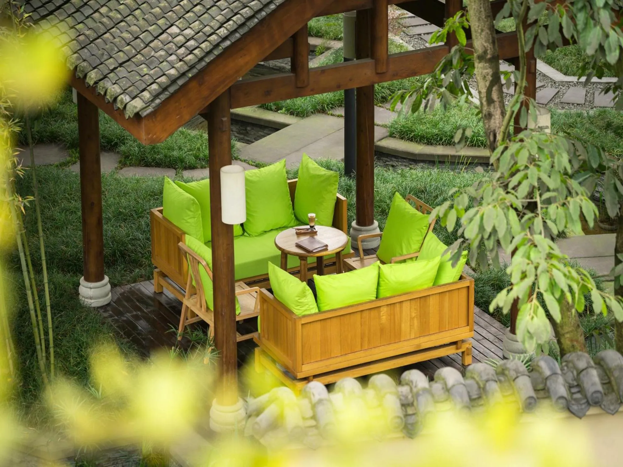 Patio in Six Senses Qing Cheng Mountain