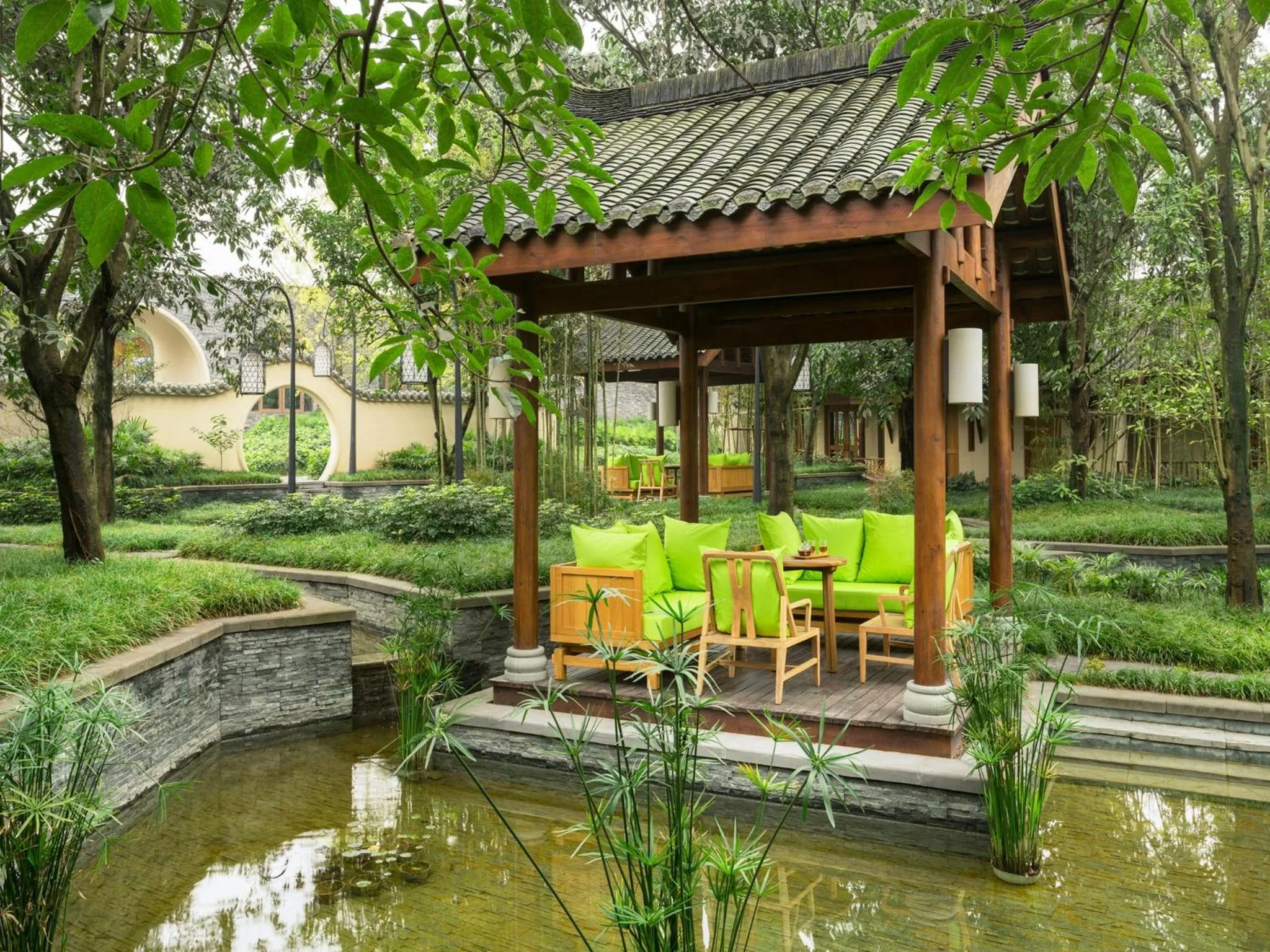 Patio in Six Senses Qing Cheng Mountain