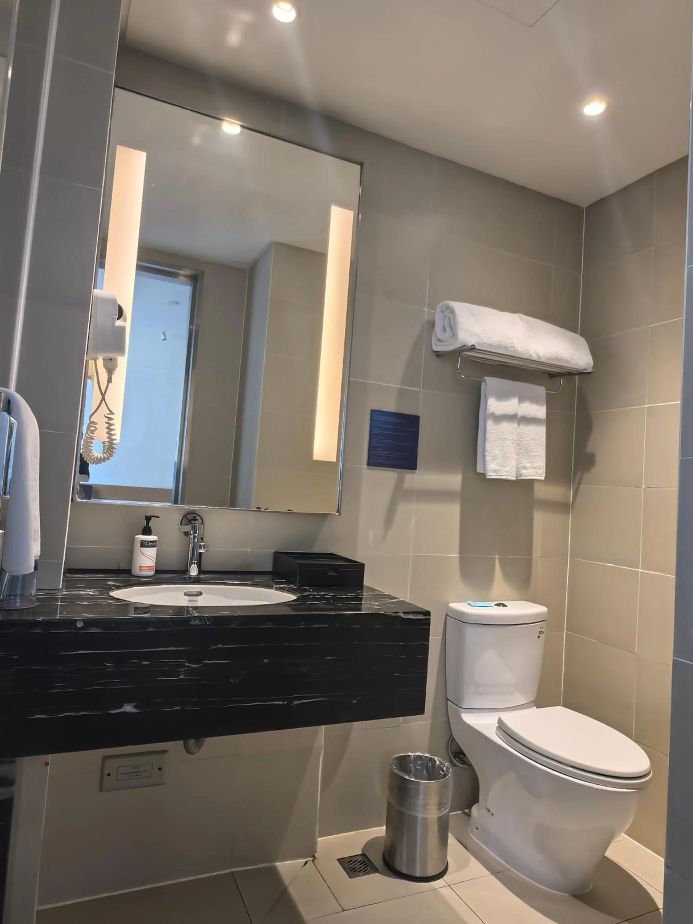 Toilet in Holiday Inn Express Chengdu Huanhuaxi by IHG-Near Jinsha Site Musem,Near Wuhou Temple Museum,Welcome drinks,Free gym,Free self-service laundry