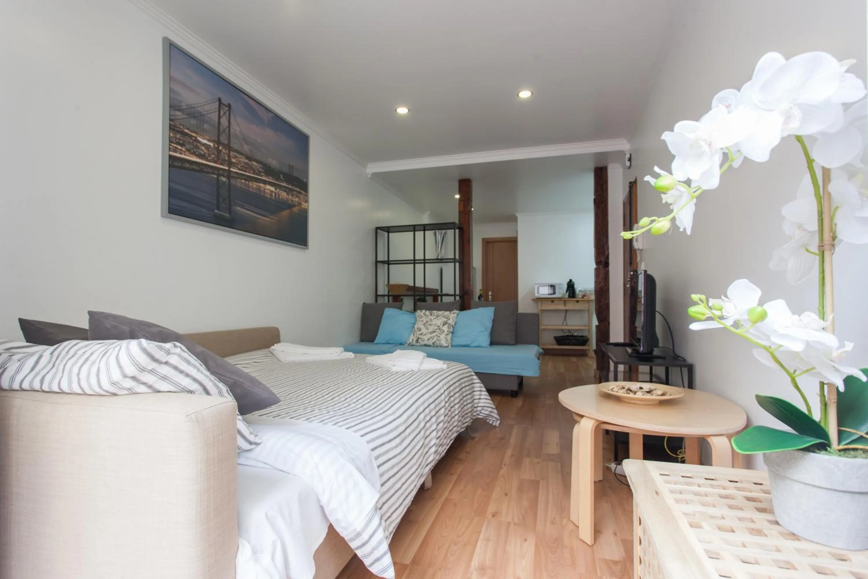 Living room, Bed in Apartments Center Bairro Alto