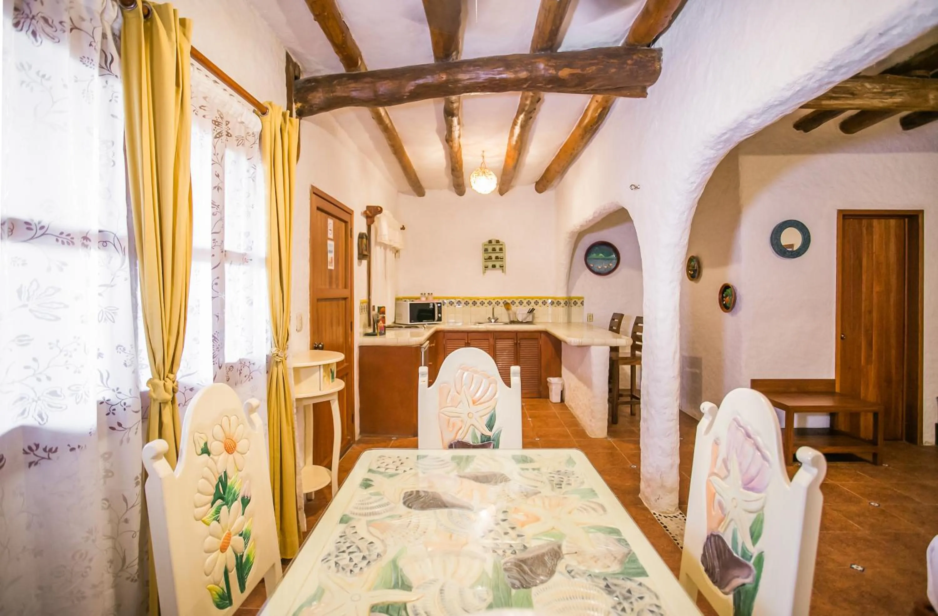 Dining area, Bed in Villas Margaritas Holbox