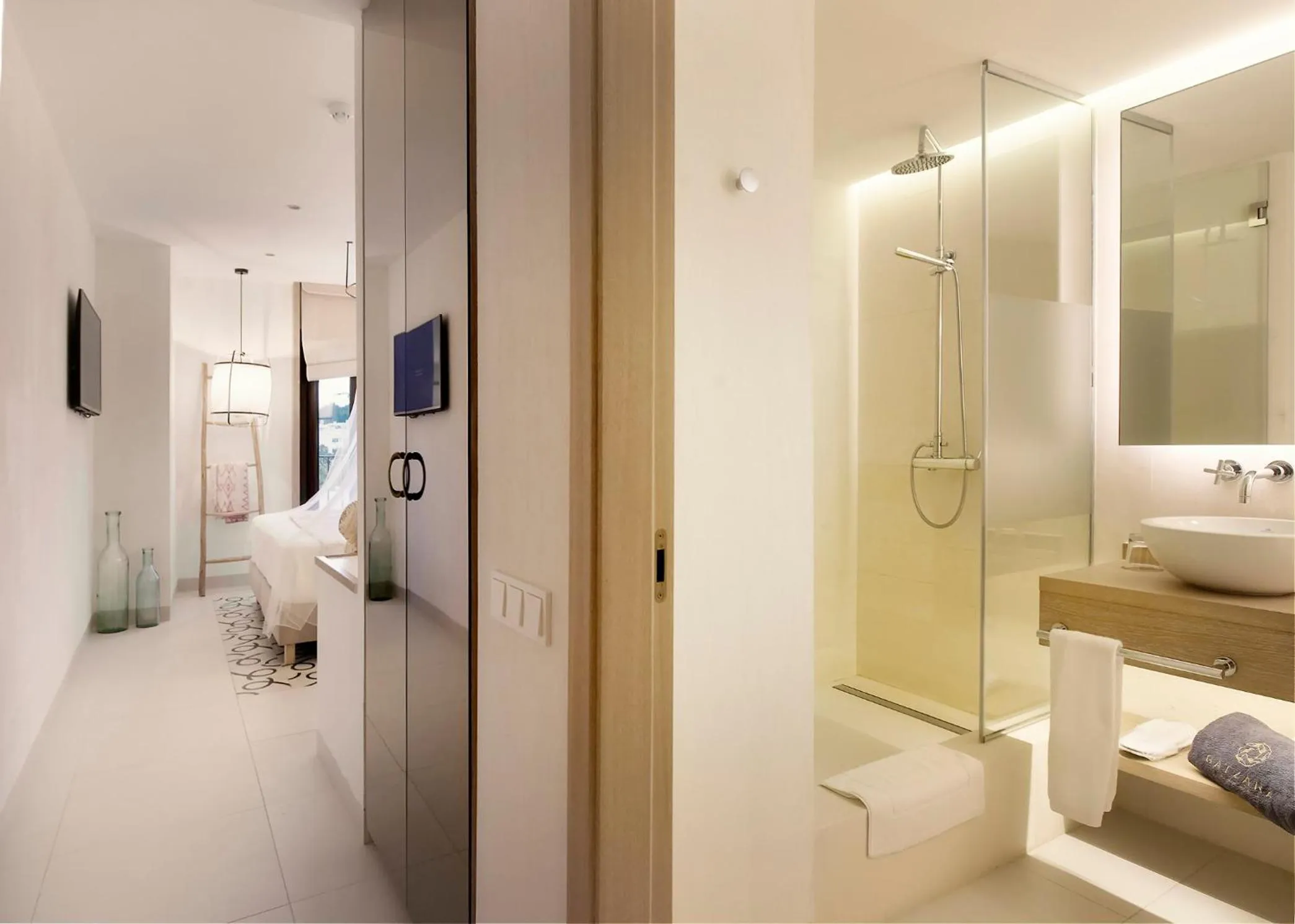 Bathroom, Bed in Gatzara Suites Santa Gertrudis