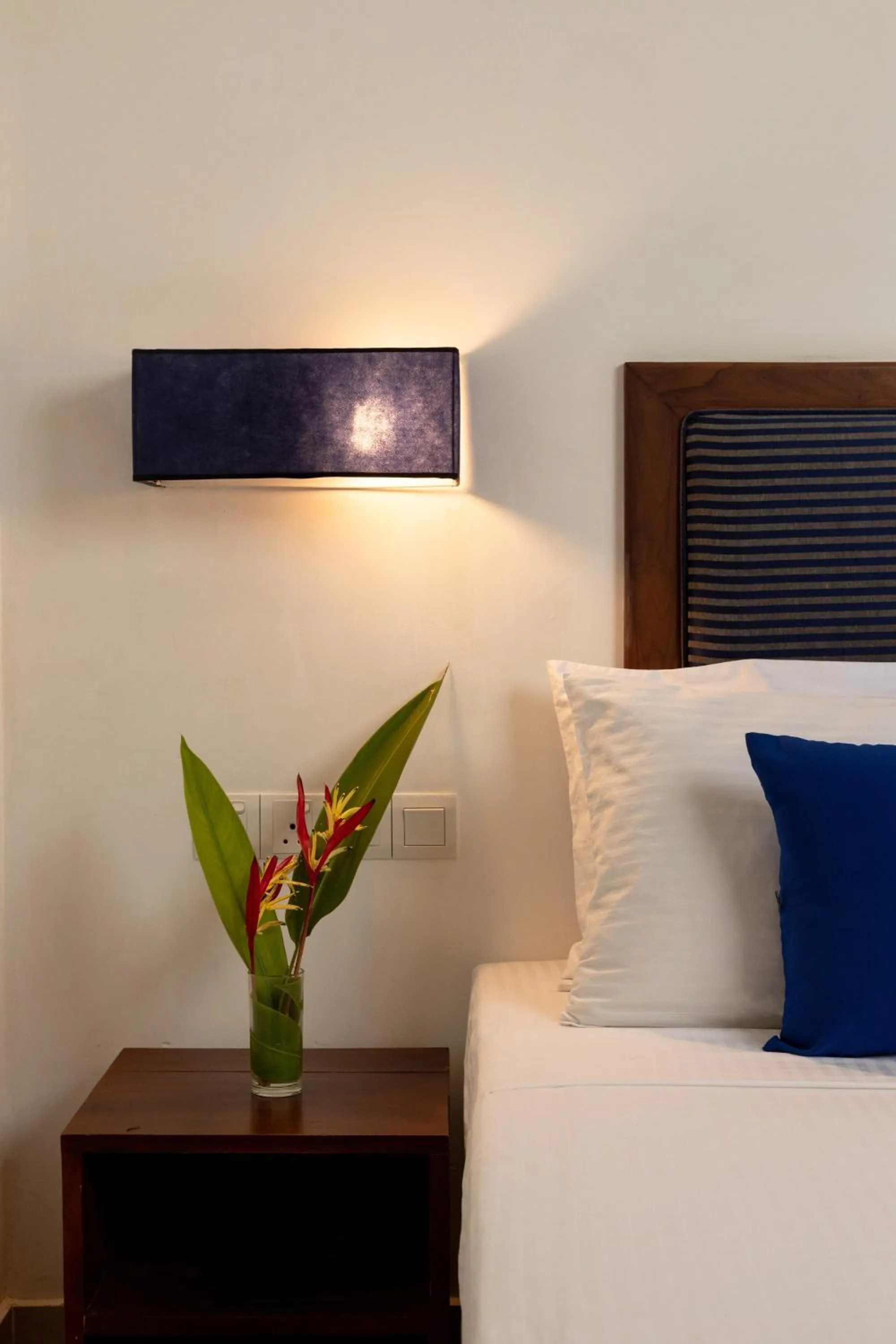 Decorative detail, Bed in The Blue Wave Hotel