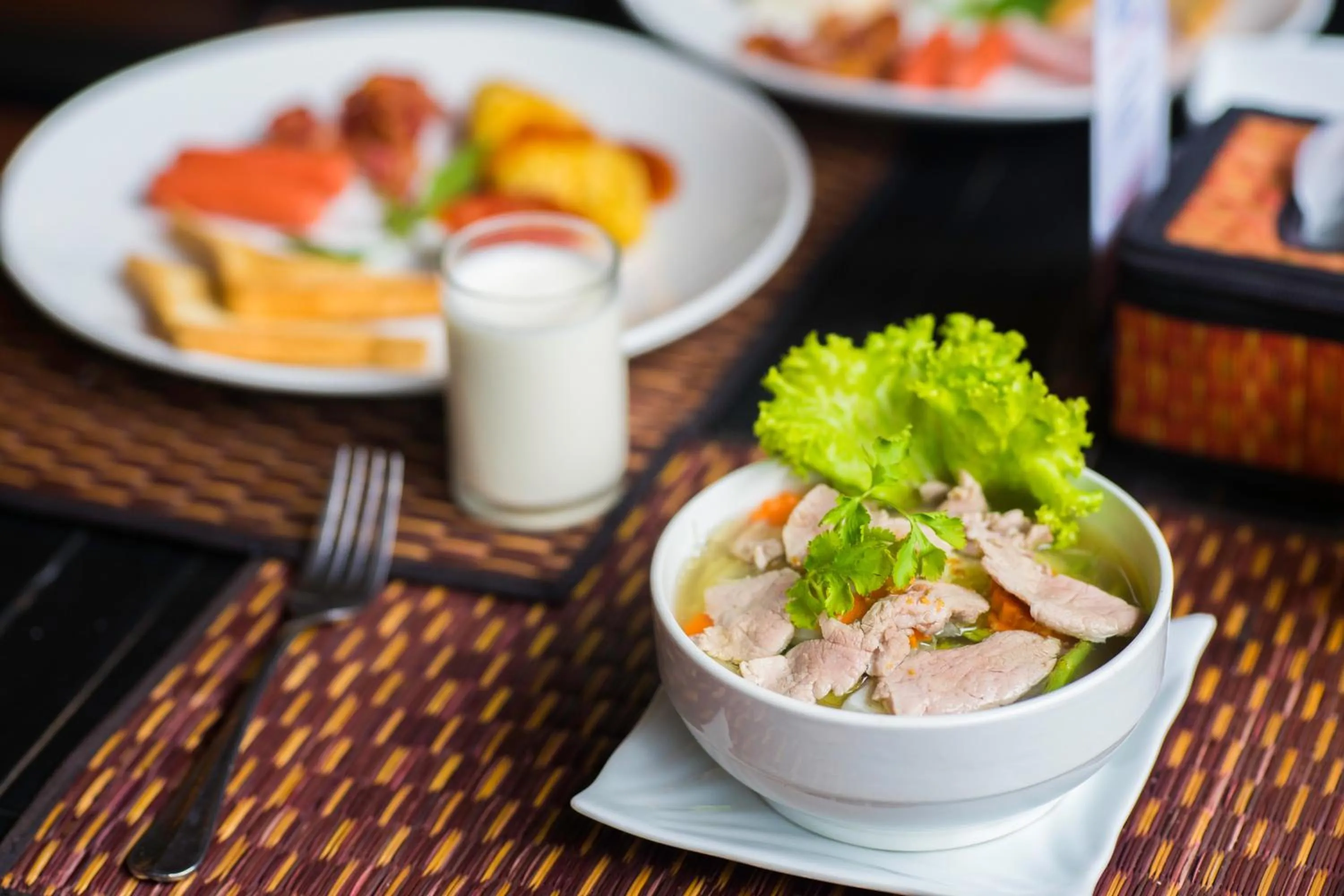 Asian breakfast in Le Jardin d'Angkor Hotel & Resort