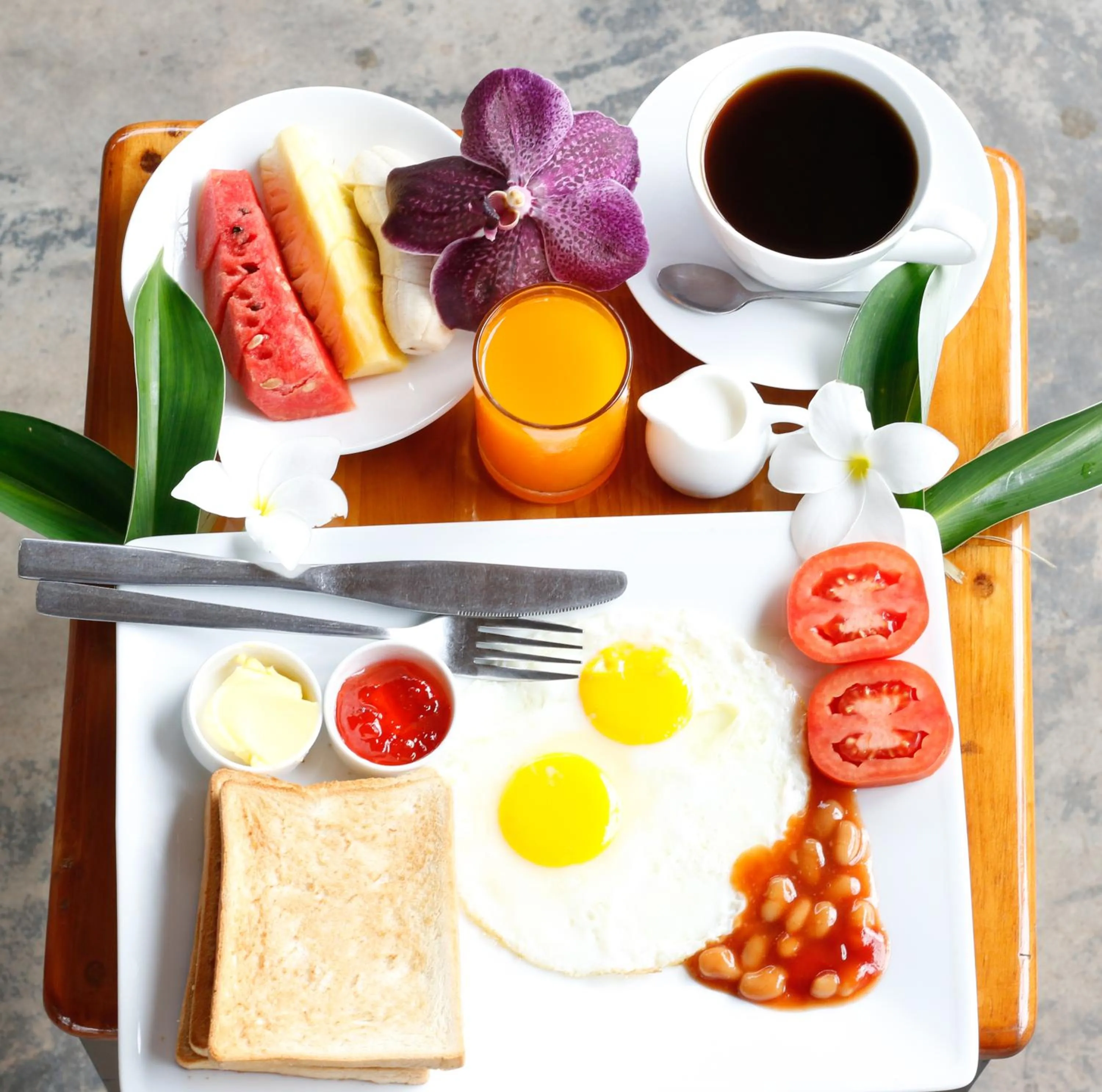 Continental breakfast in Pool Party Hostel