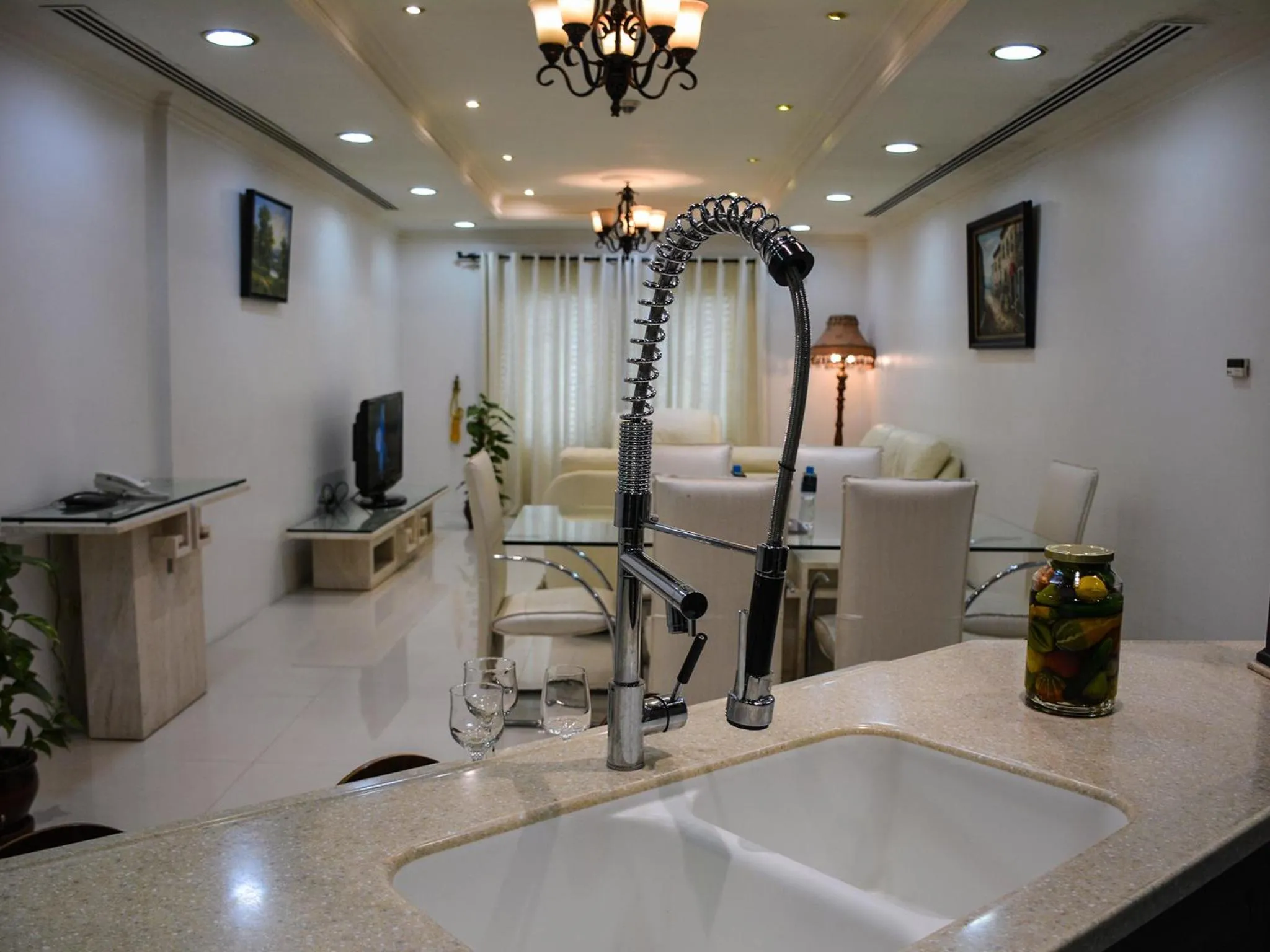 Communal lounge/ TV room in Kiev Tower Hotel Apartments