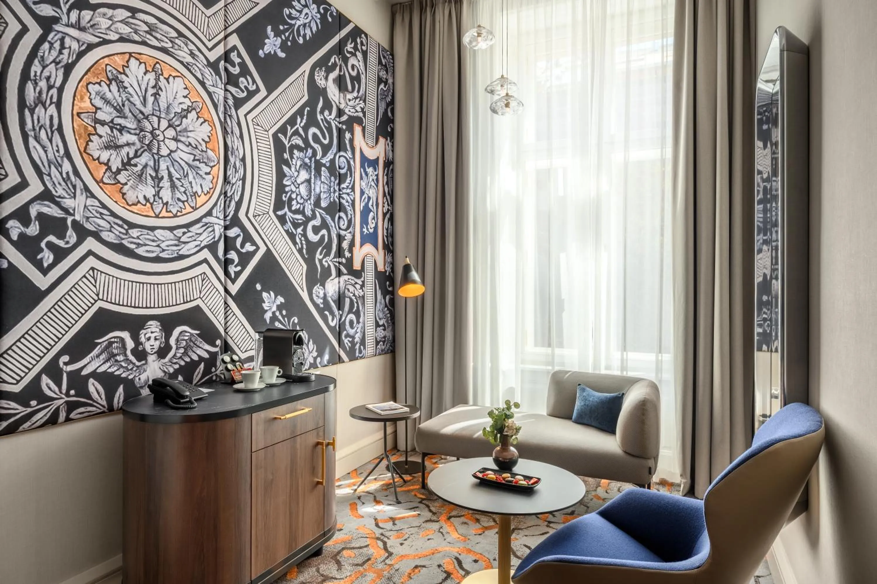 Seating area in Hotel Moments Budapest by Continental Group