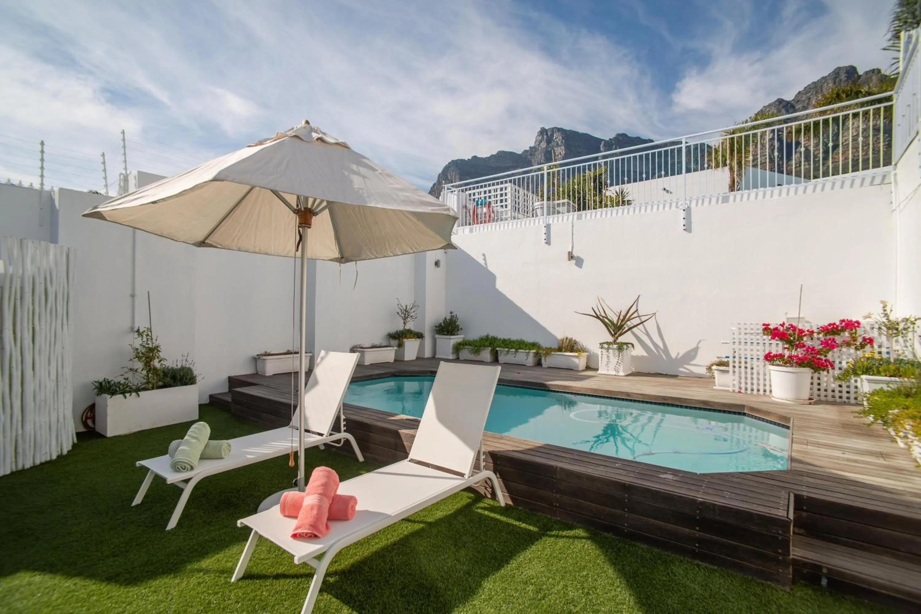 Pool view in Funkey Villas Cape Town
