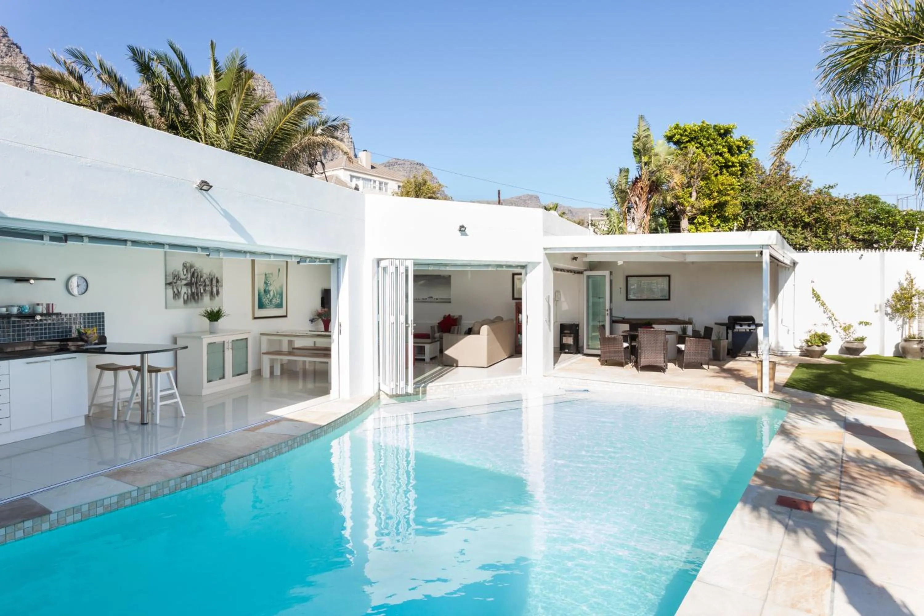 Pool view in Funkey Villas Cape Town