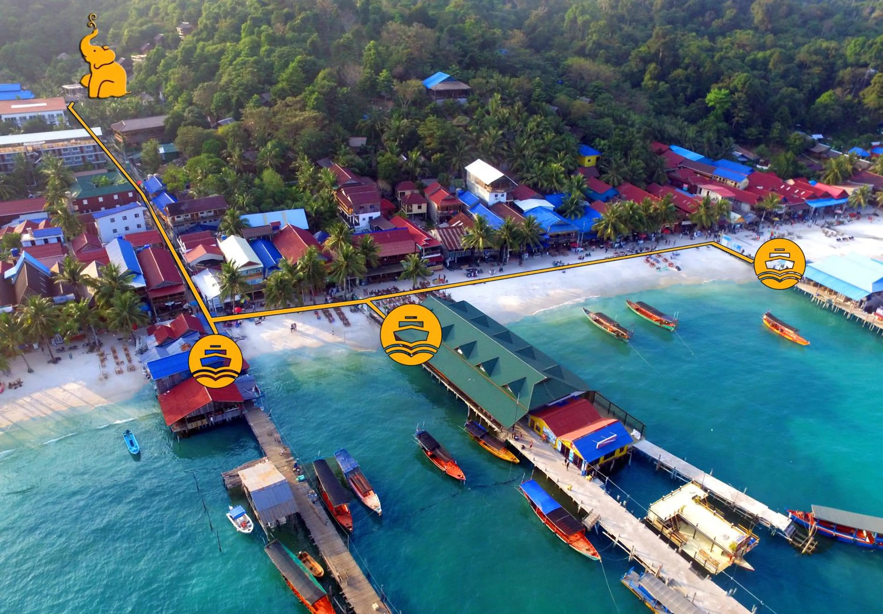 Street view in Happy Elephant Bungalows
