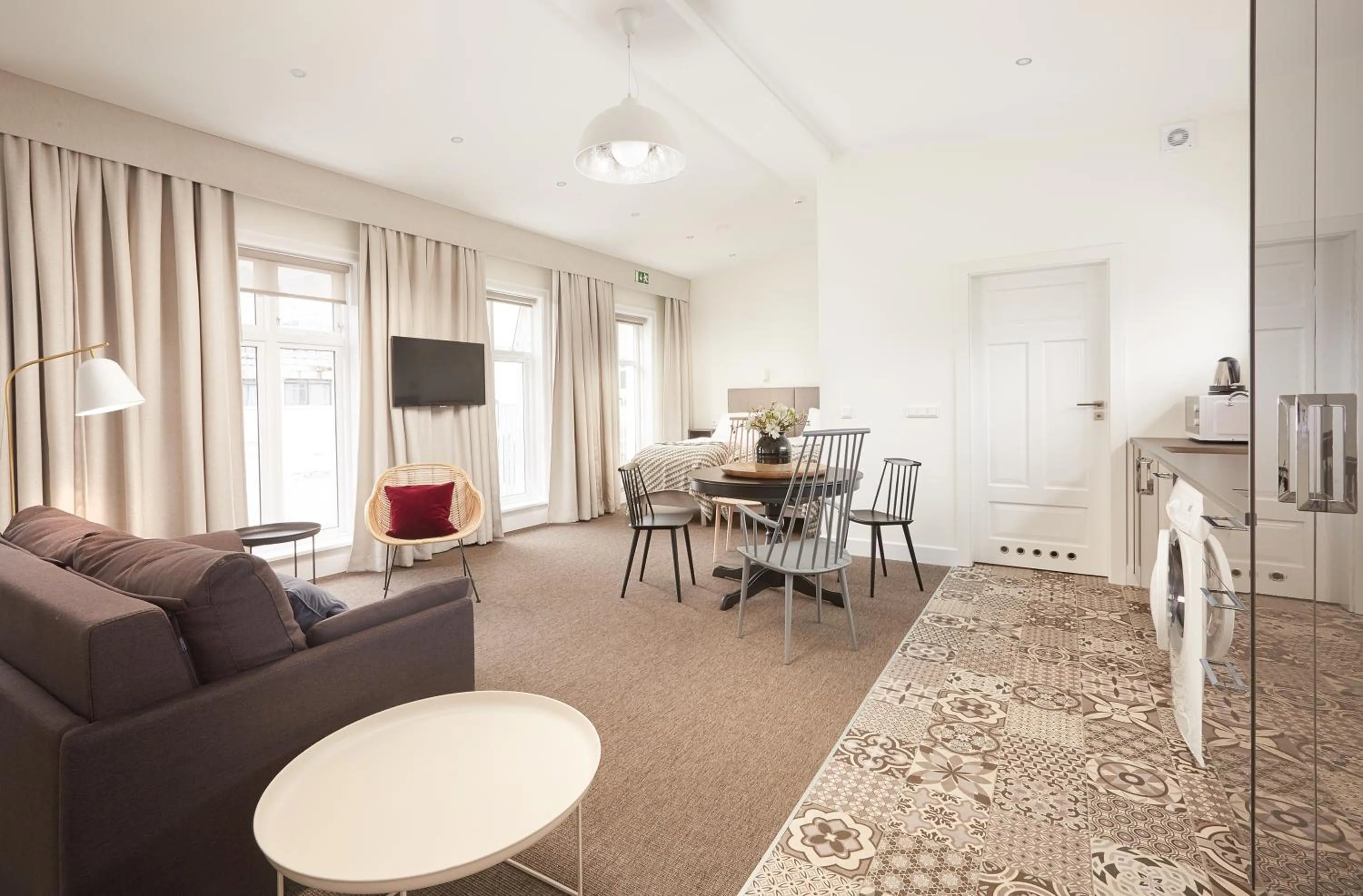 Living room in Ice Apartments Reykjavik by Heimaleiga