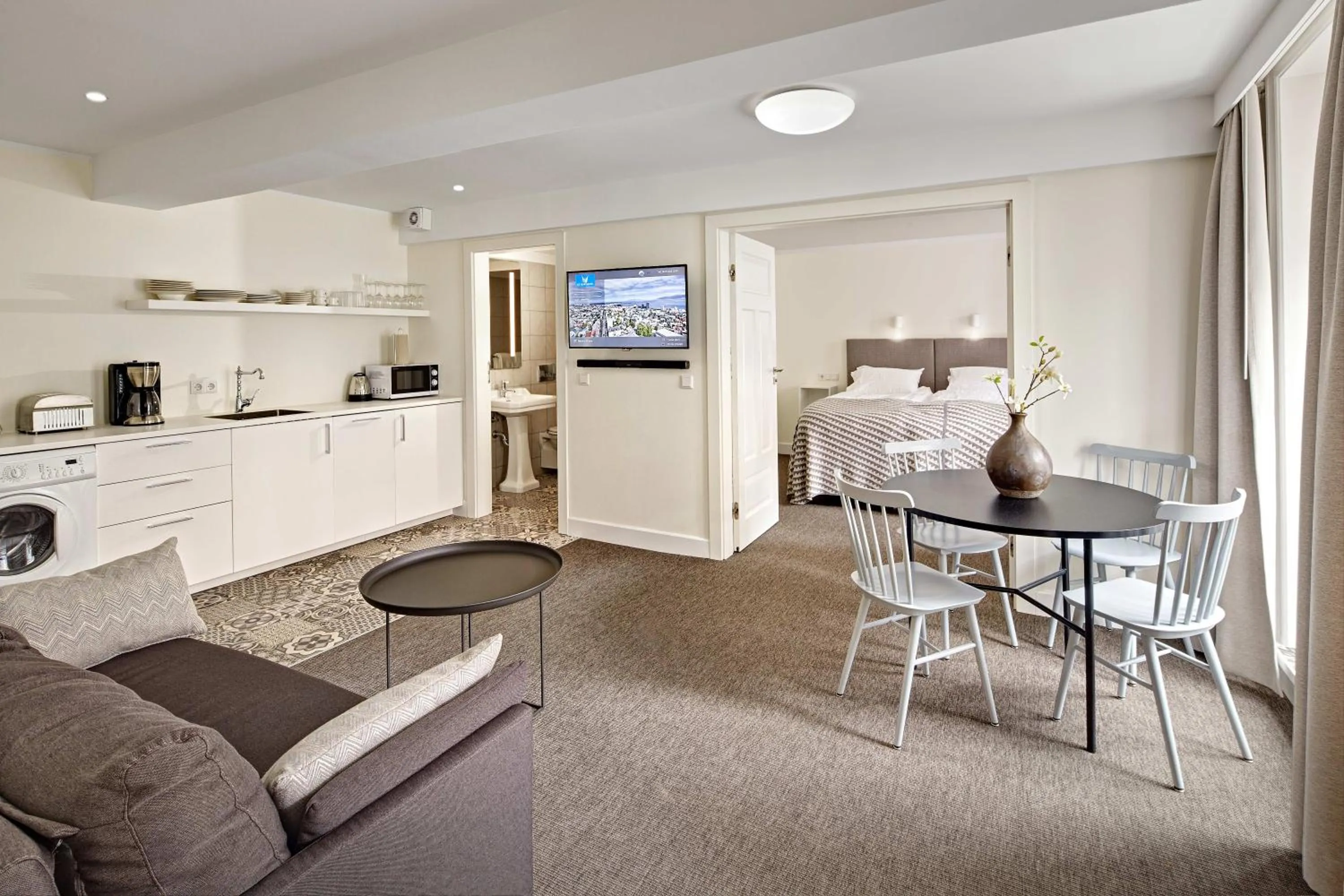 Living room in Ice Apartments Reykjavik by Heimaleiga