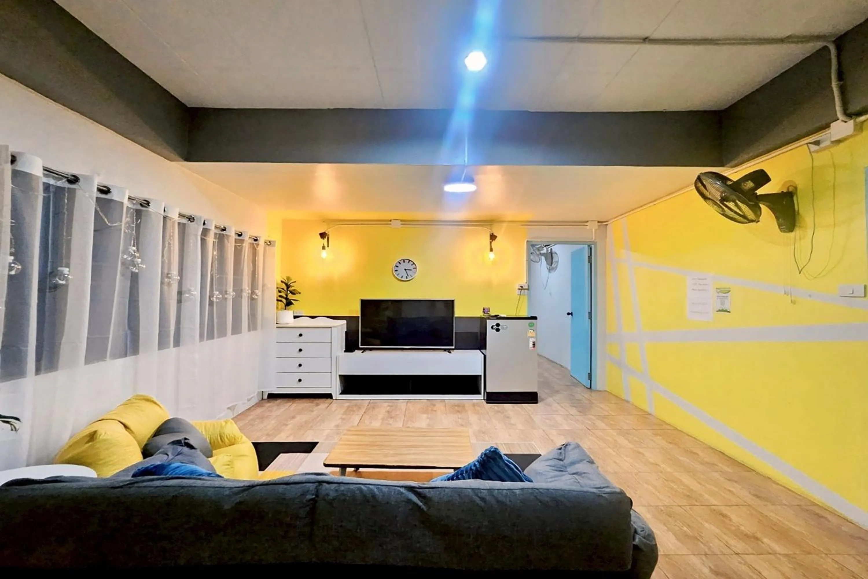 Seating area in Me U Hostel