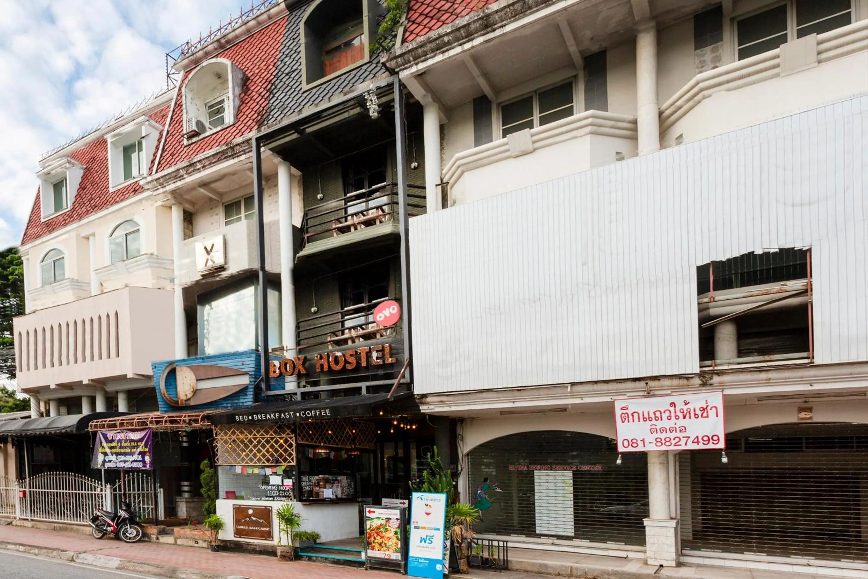 Facade/entrance in Box Hostel N Cafe