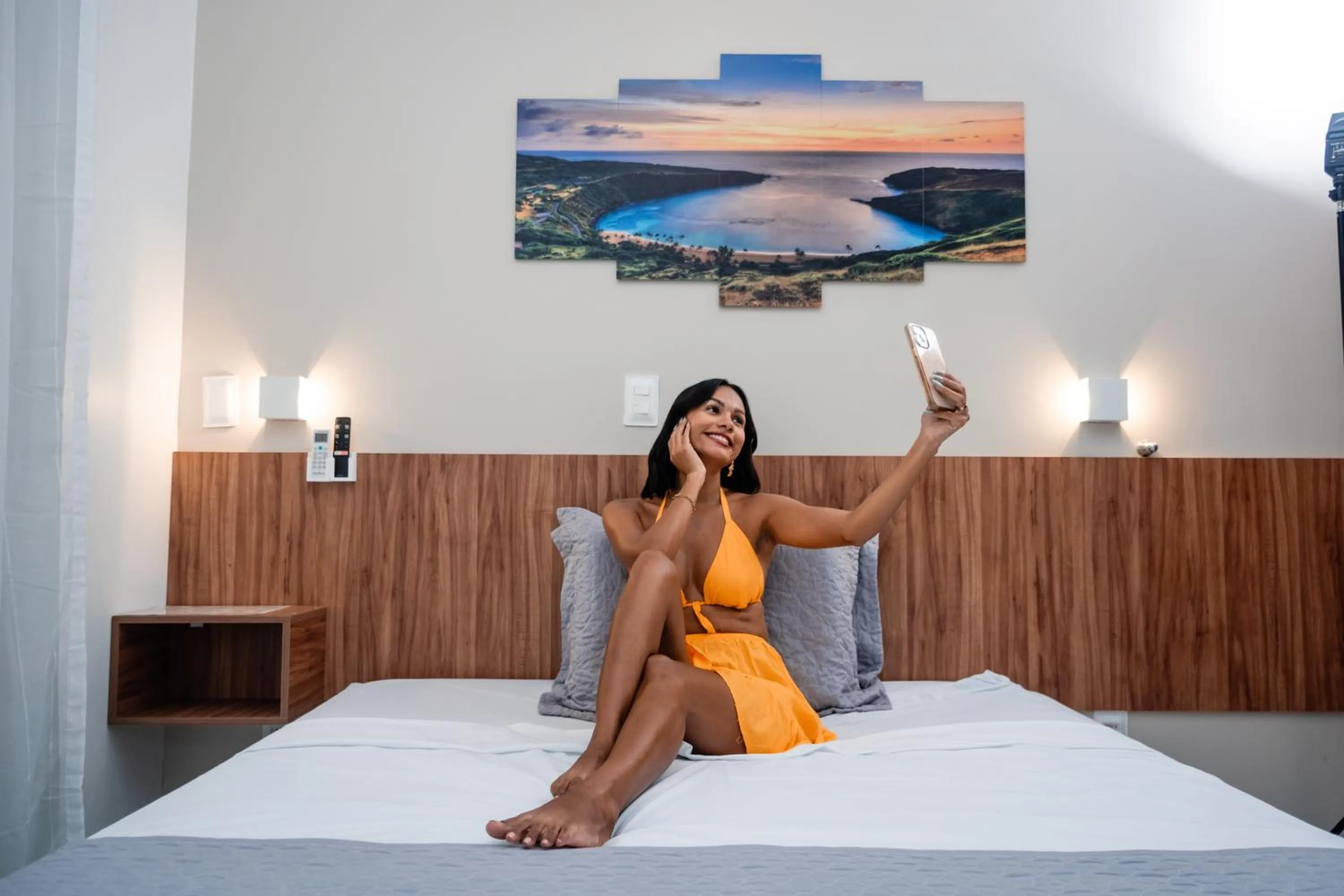 Bed in Pousada Concha Dourada