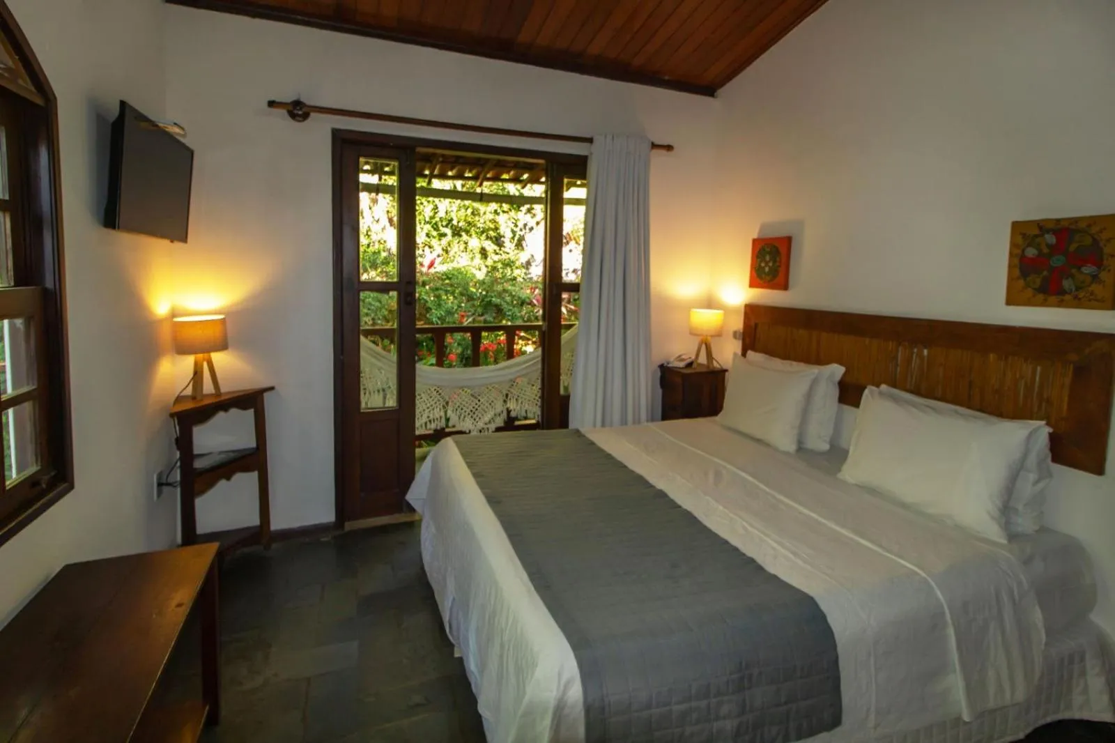 Bed in Pousada Natureza