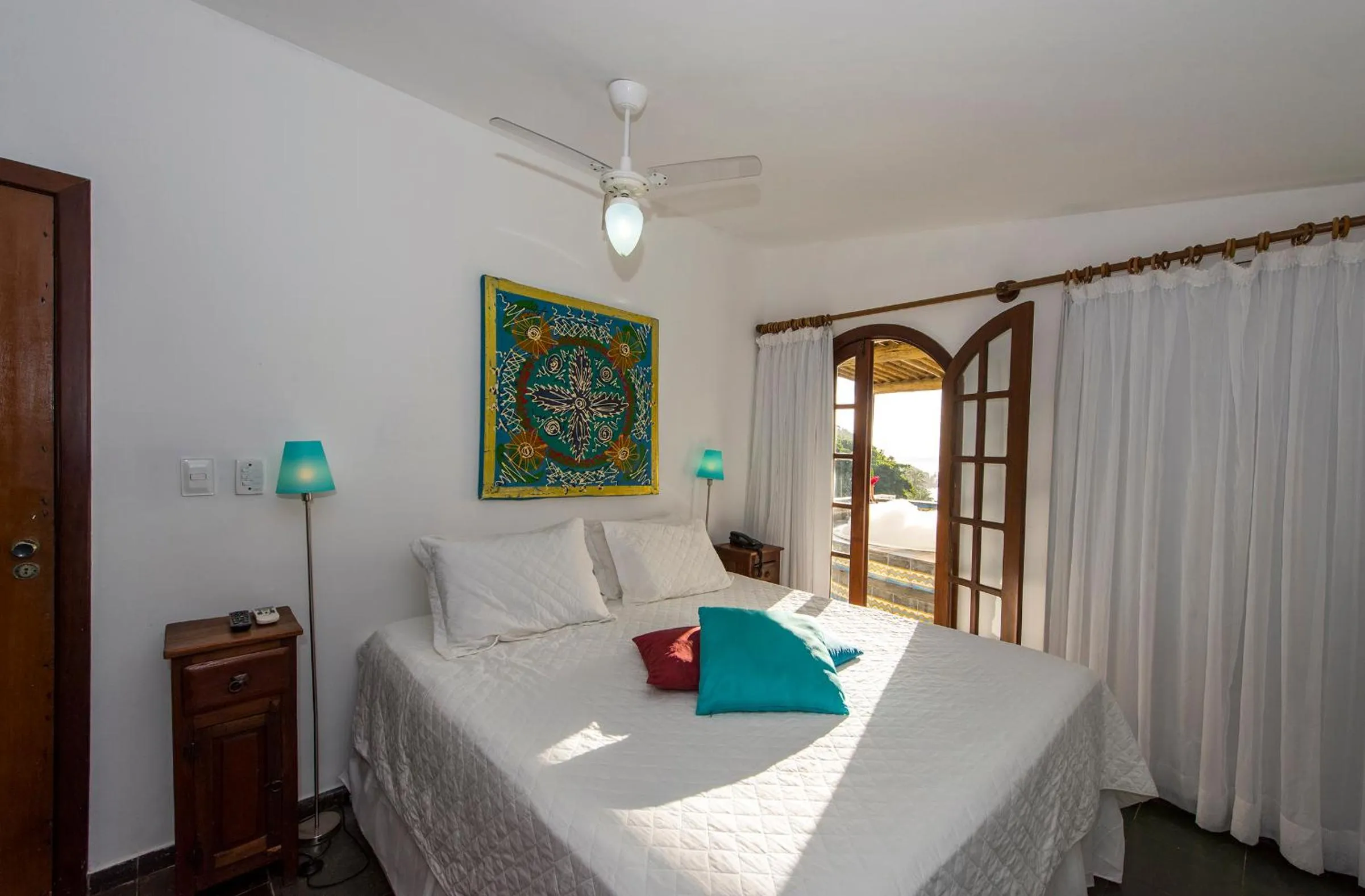 Balcony/Terrace, Bed in Pousada Natureza