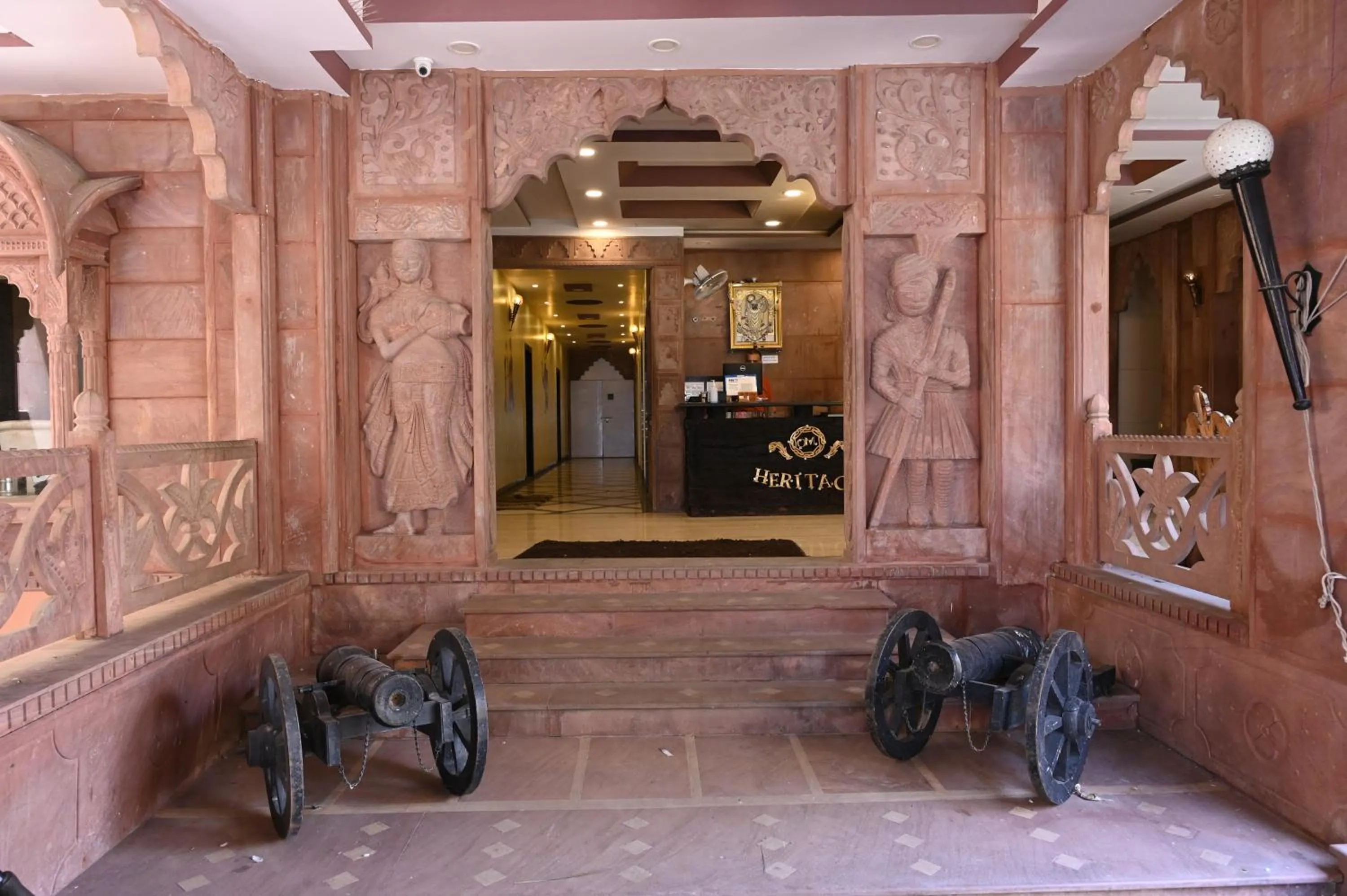 Lobby or reception in Om Heritage Haveli
